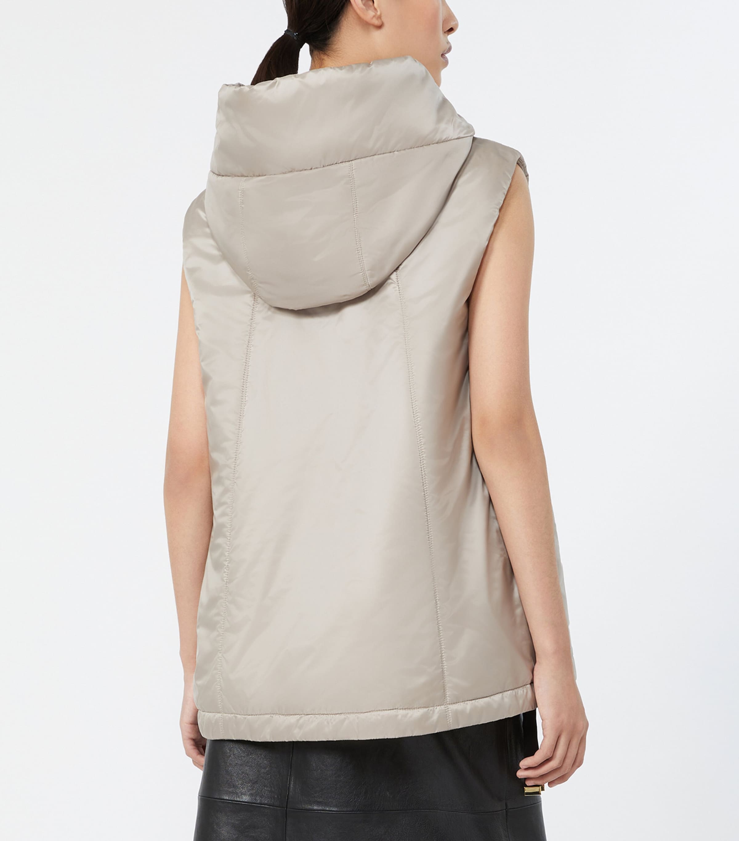 Max Mara Womens Water-Repellent Hooded Gilet Beige Image 4