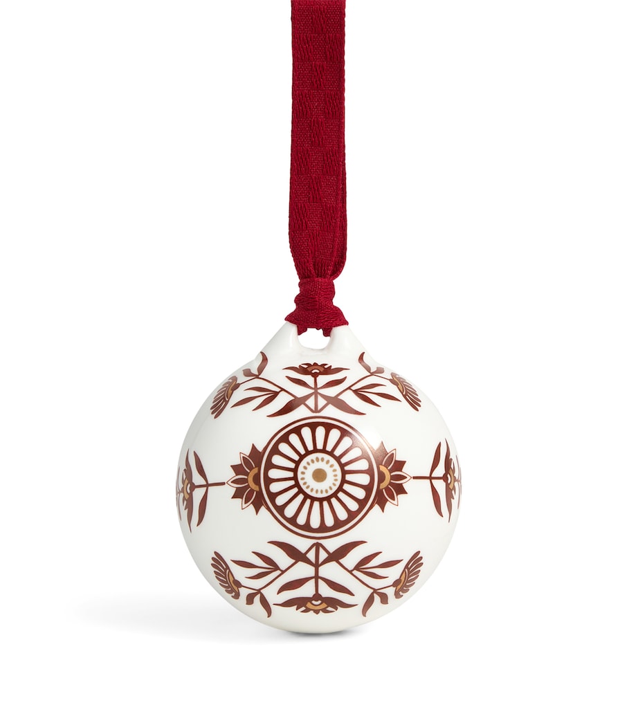 Fine Bone China Red Splendour No.1 Bauble SILVER Image 5