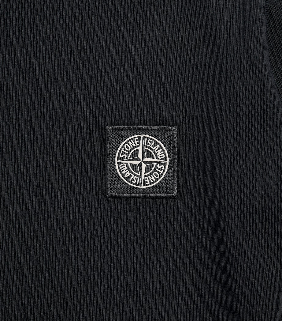 Stone Island Junior Cotton Logo Long-Sleeve T-Shirt (2-14 Years) Black Image 2
