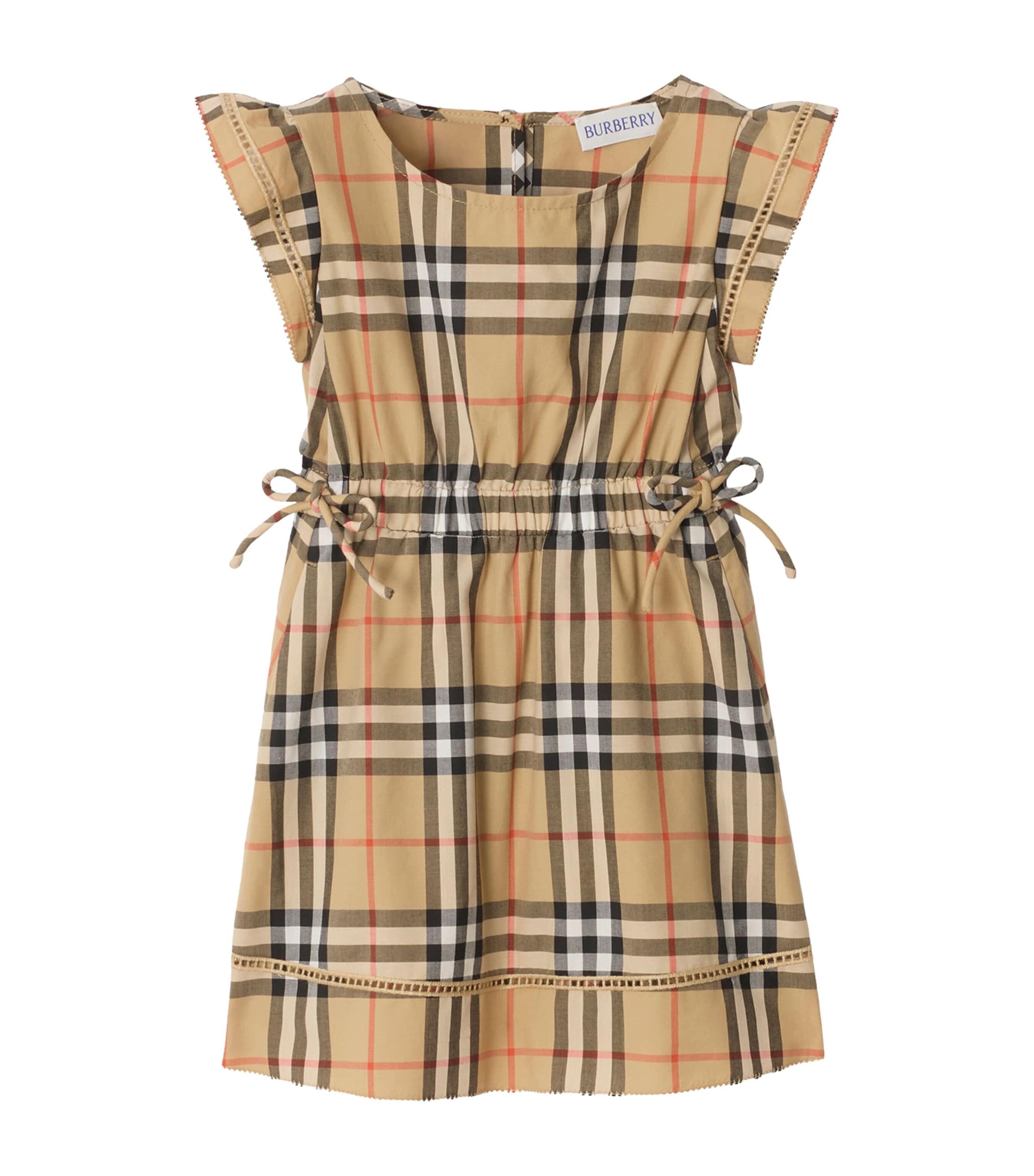 Burberry Kids Cotton Check Dress (6-36 Months) Sand Ip Check Image 1