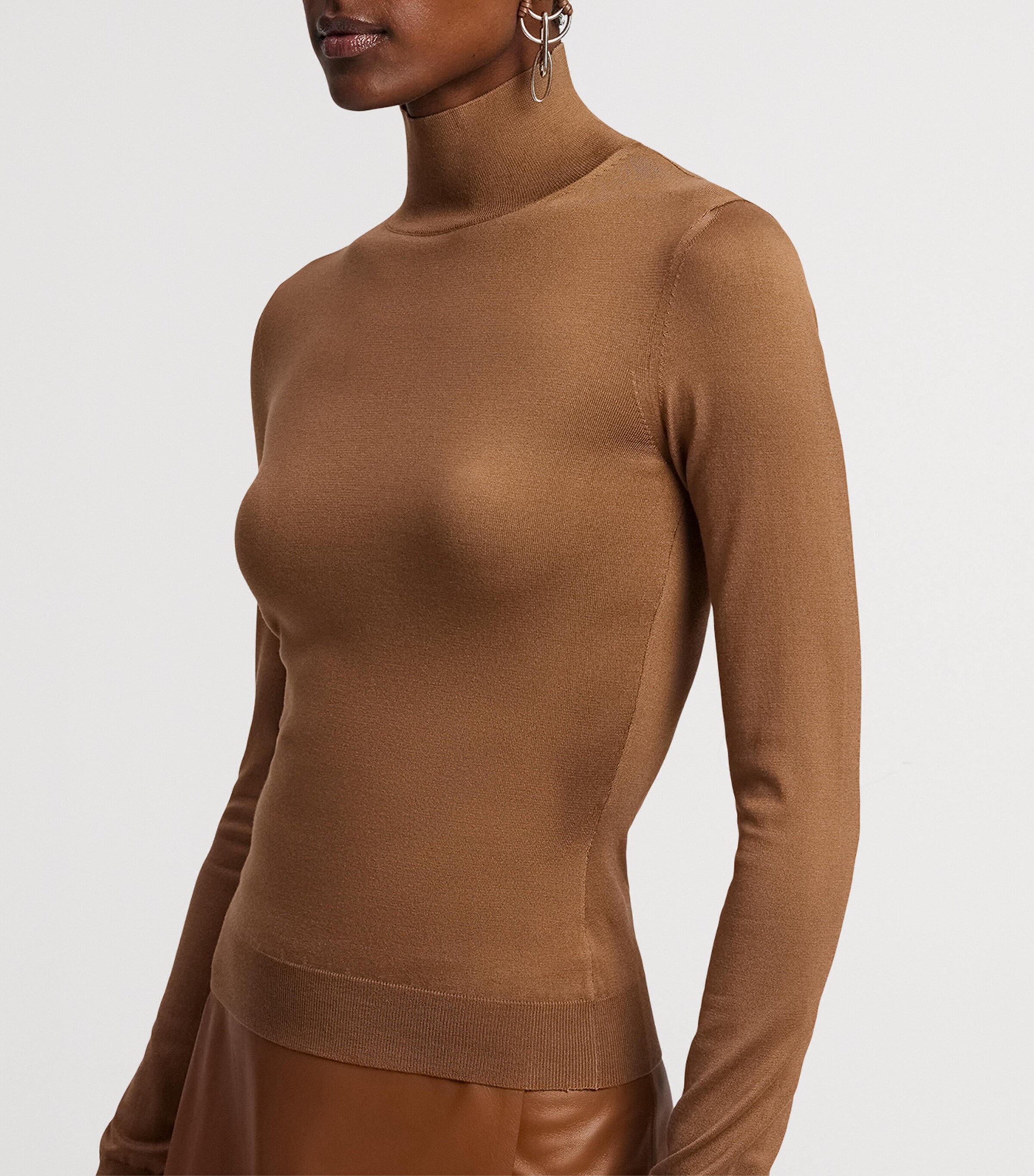 Silk-Blend Rollneck Sweater LIGHT TOFFEE Image 10