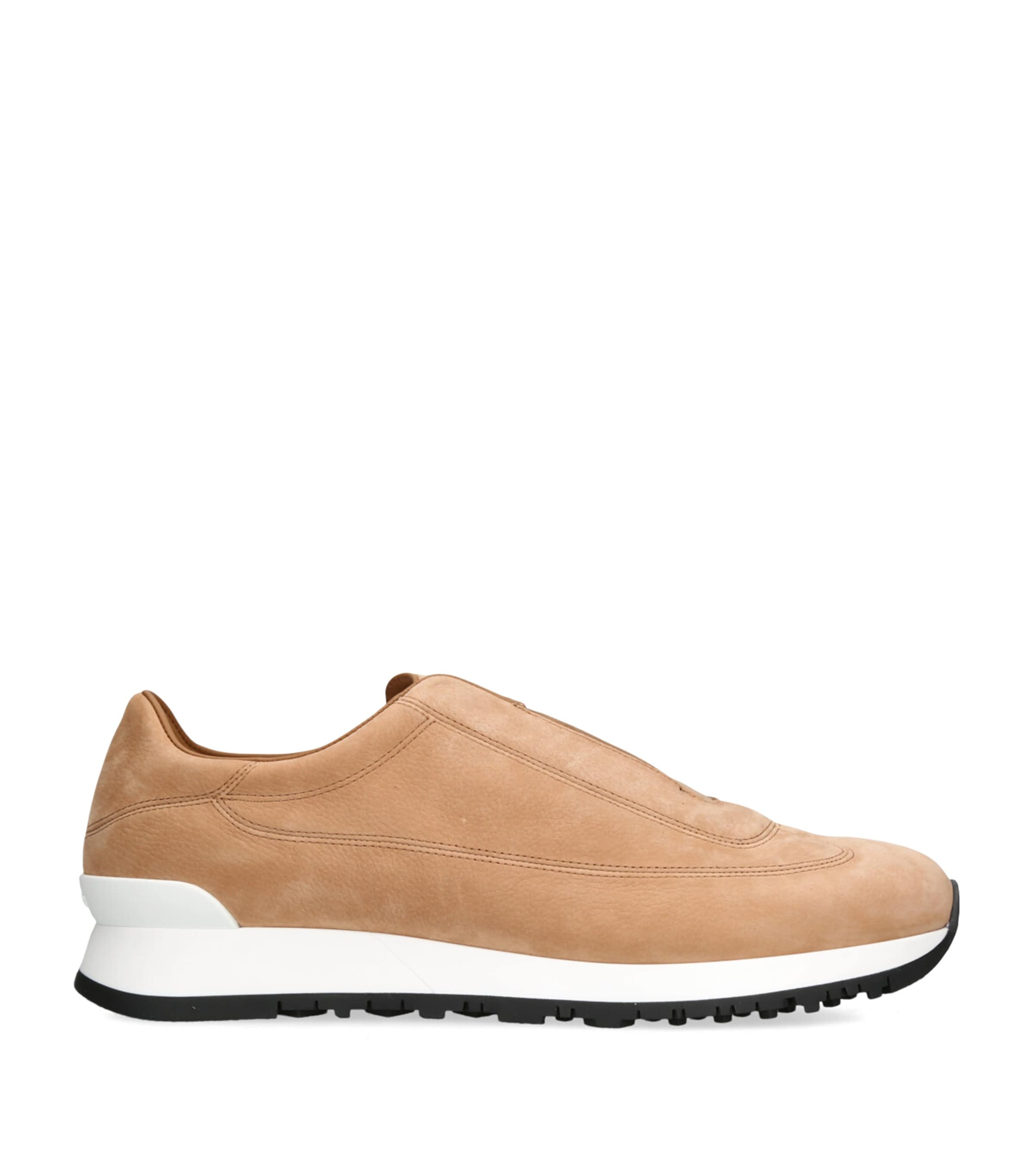John Lobb Nubuck Leather Lift Slip-On Sneakers Tan Image 1