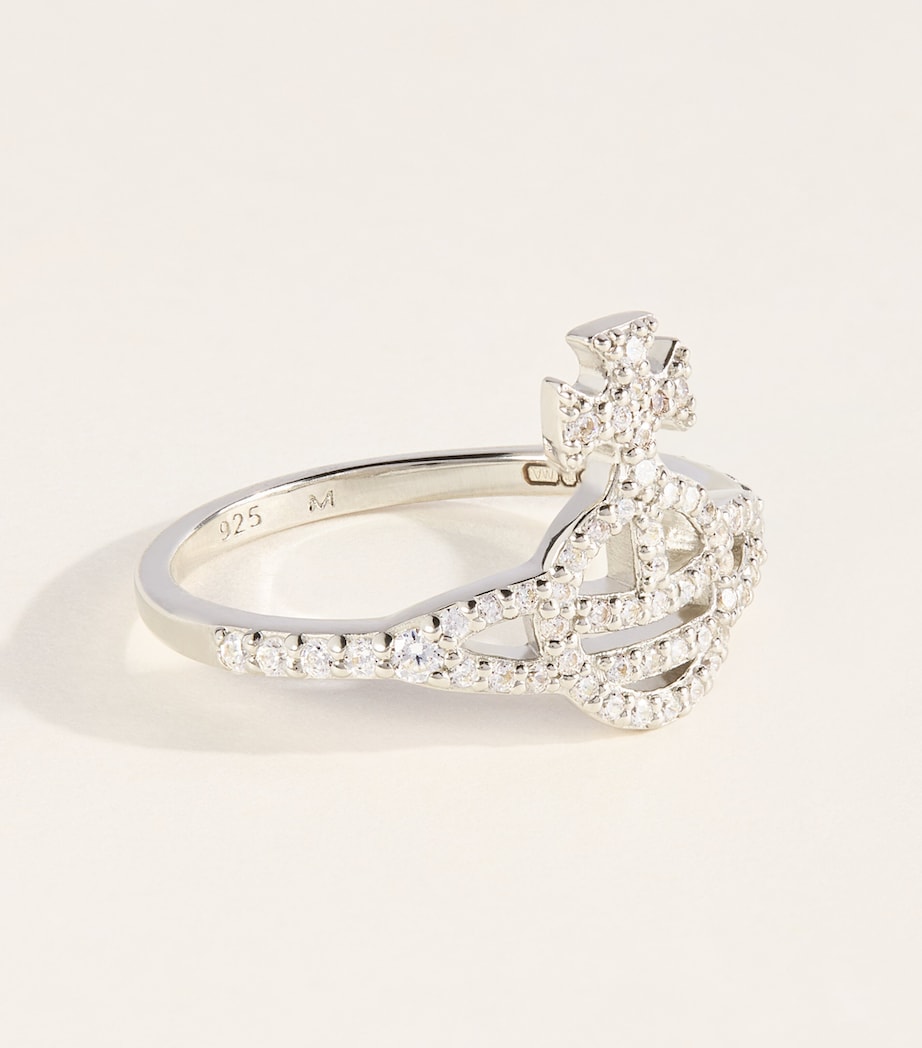 Vivienne Westwood Recycled Silver Calliope Ring Platinum / White Cz Image 3
