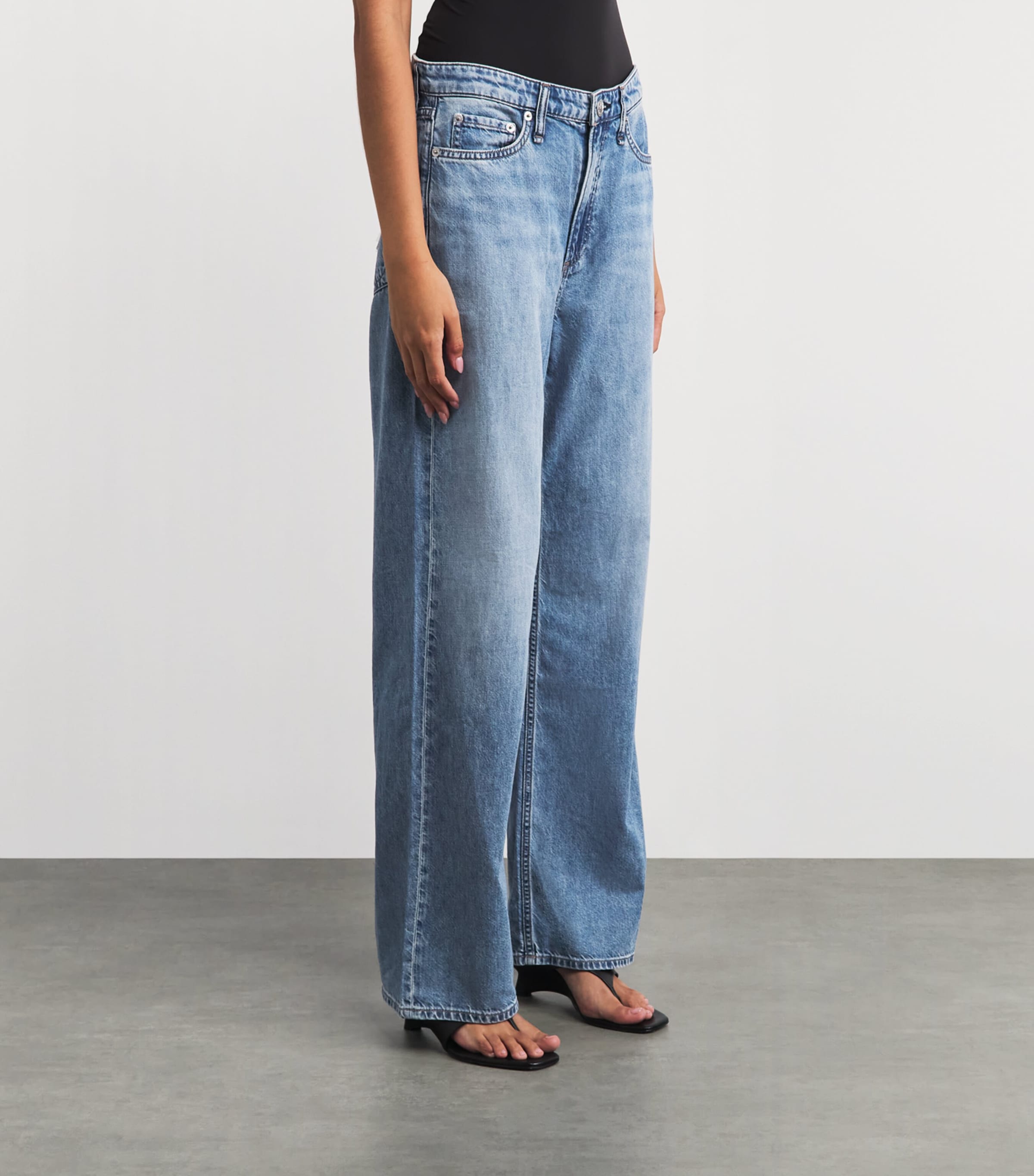 Rag & Bone Womens Logan Mid-Rise Wide-Leg Jeans Lyon Image 4