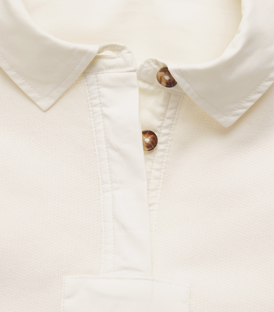 Rag & Bone Womens Cotton Terry Vintage Polo Sweatshirt Sand Image 6