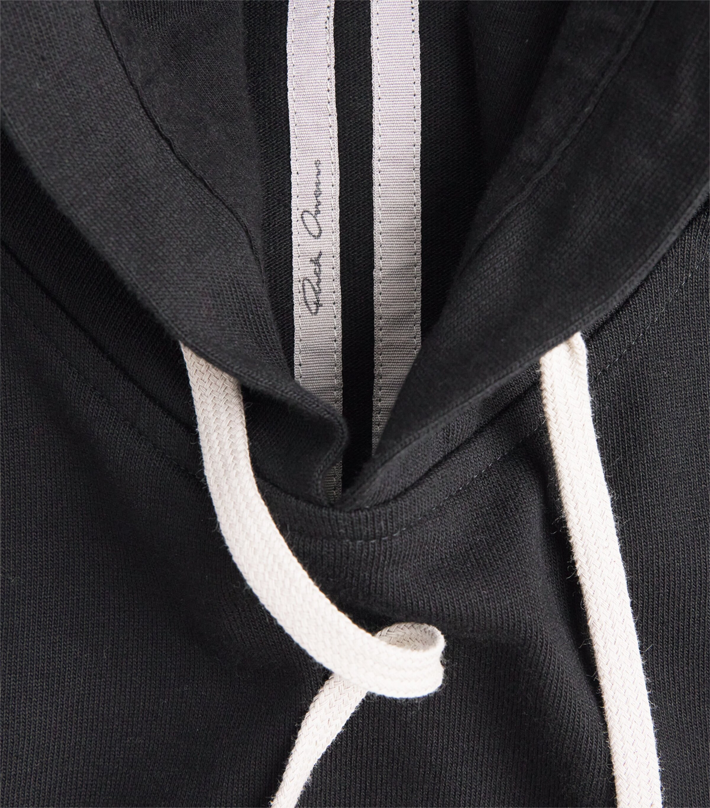 Rick Owens Mens Cotton Oversized Hoodie Black/milk Image 6