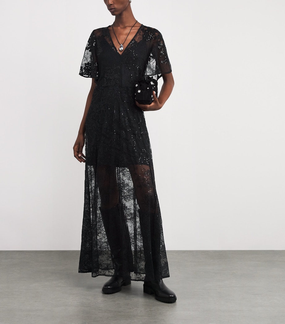 Lace Maxi Dress BLACK Image 2