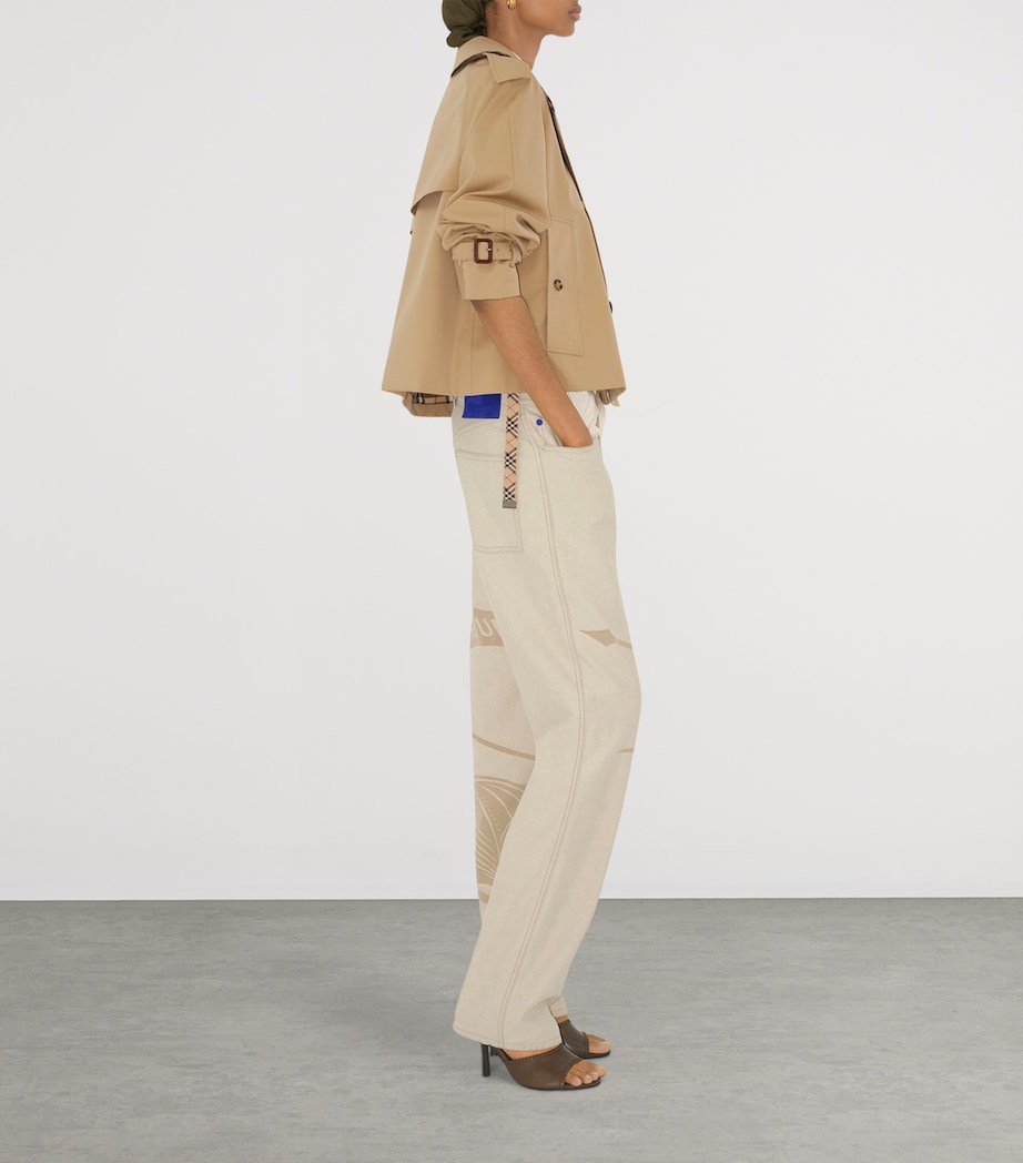 Gabardine Cropped Trench Jacket HONEY Image 3