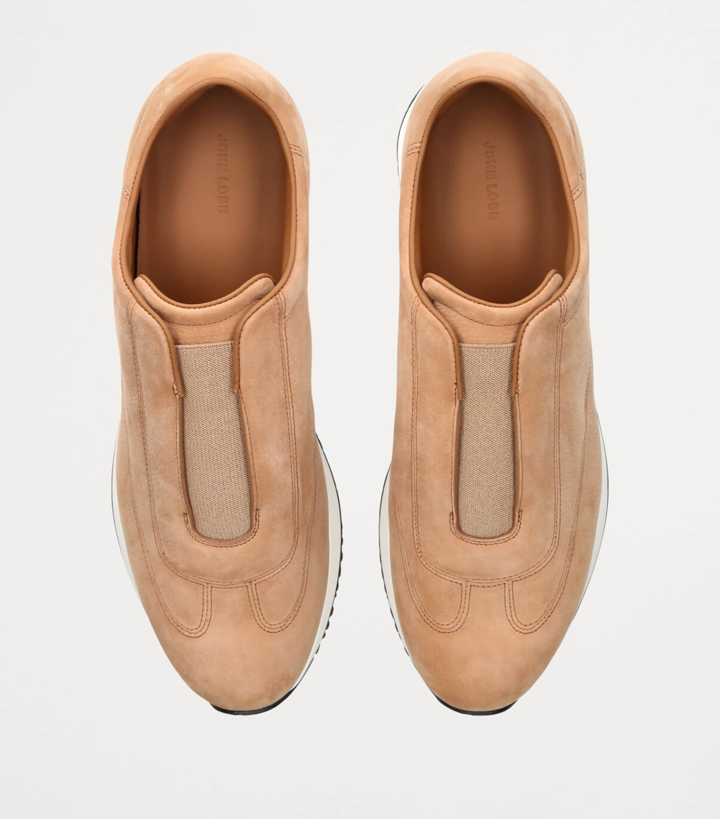 John Lobb Nubuck Leather Lift Slip-On Sneakers Tan Image 4