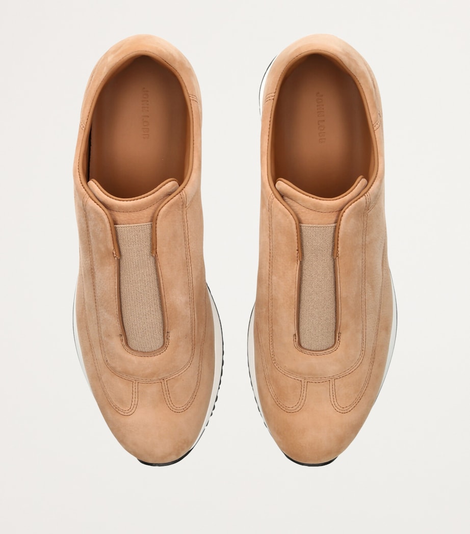 John Lobb Nubuck Leather Lift Slip-On Sneakers Tan Image 4