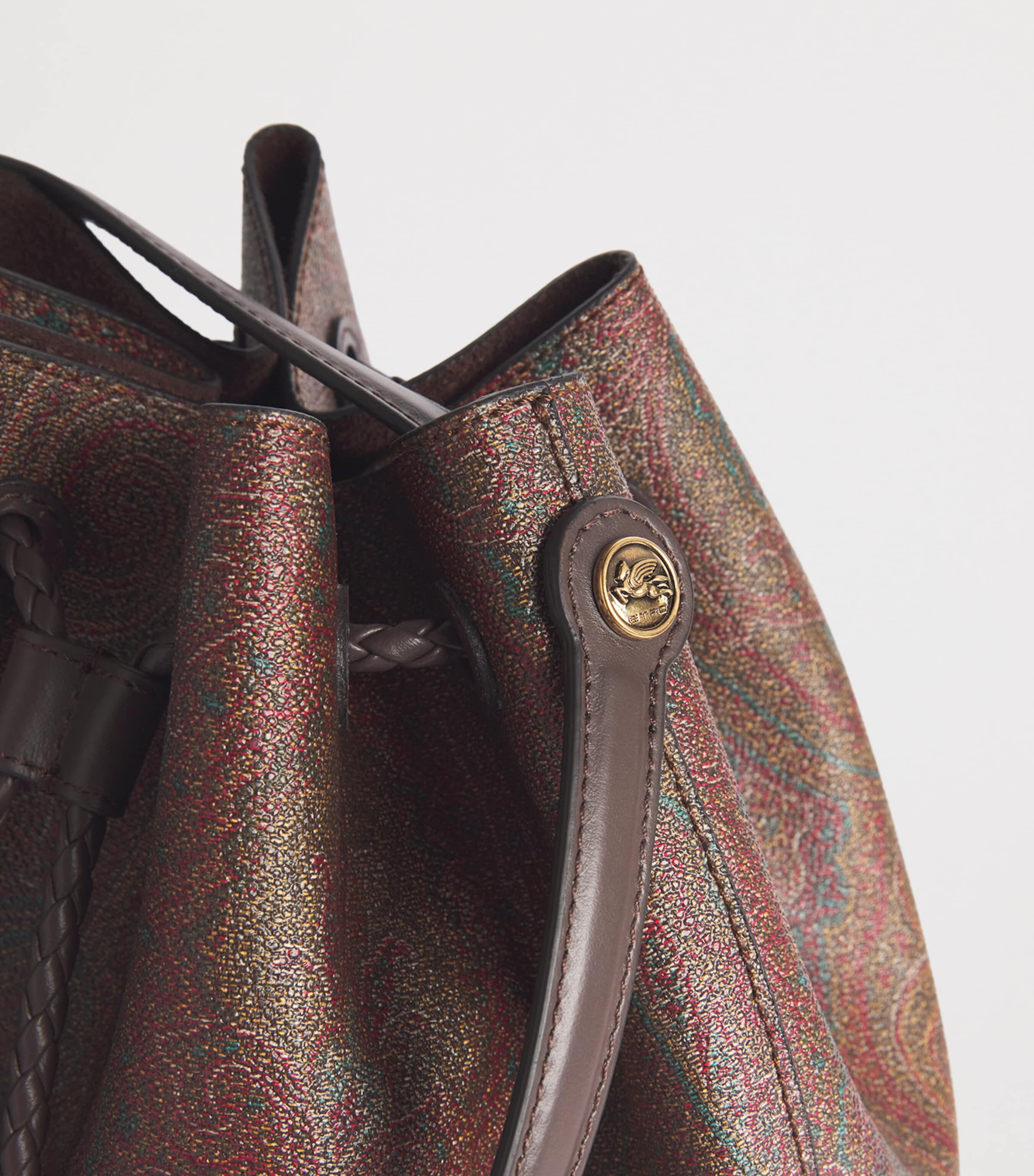 Etro Small Paisley Arnica Bucket Bag Brown Image 6