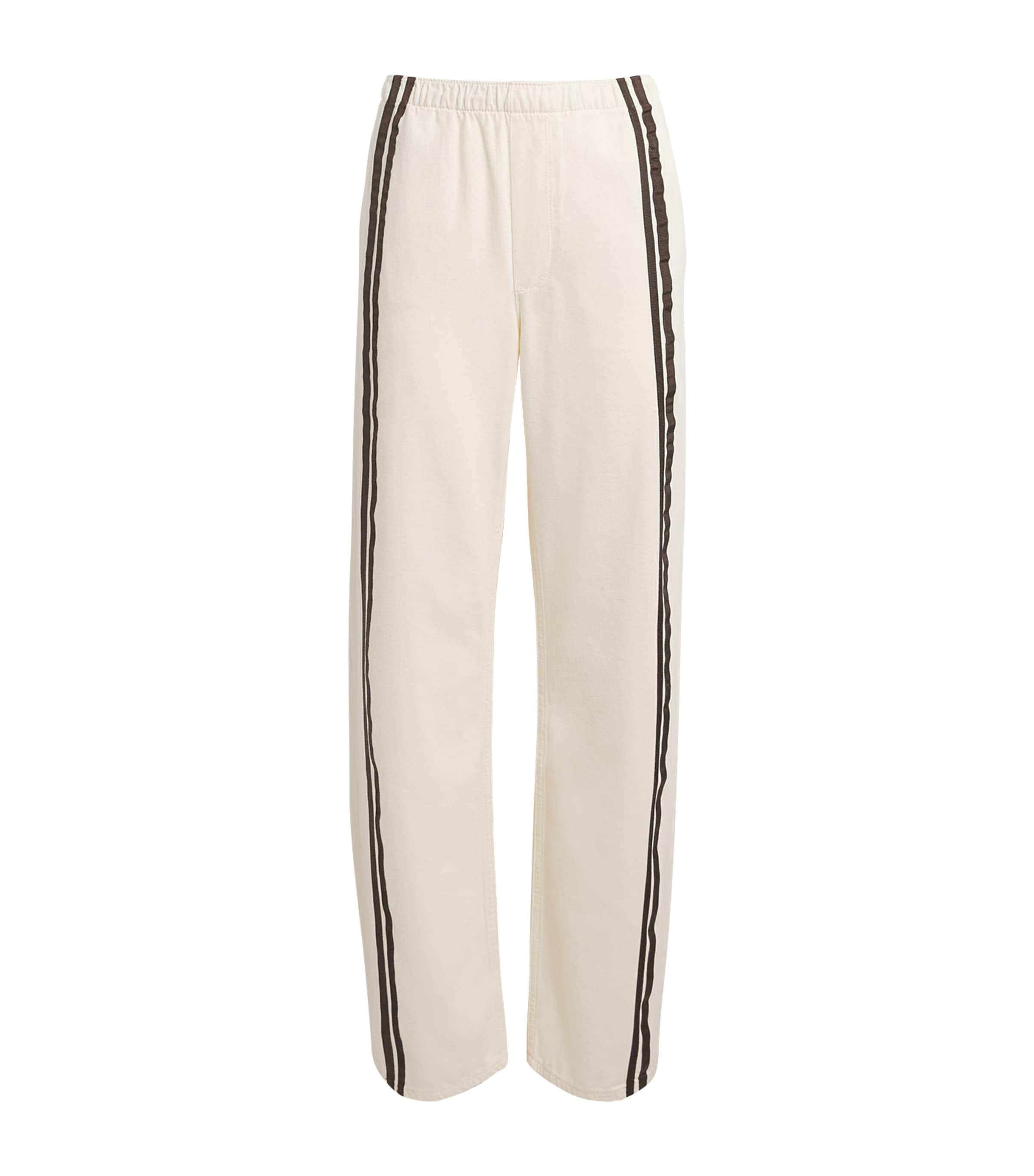 Rag & Bone Womens Stripe Logan Relaxed Jeans Ecrusport Image 1