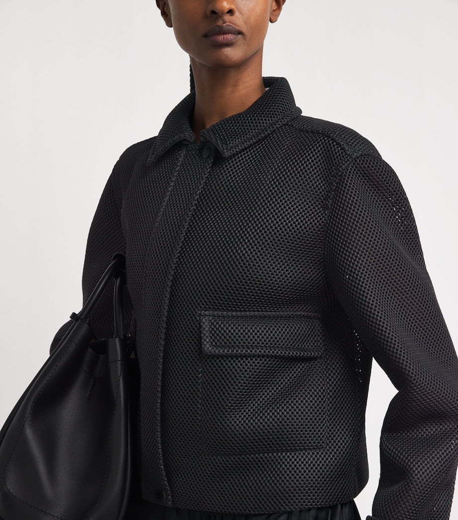 Mesh Bomber Jacket BLACK Image 6