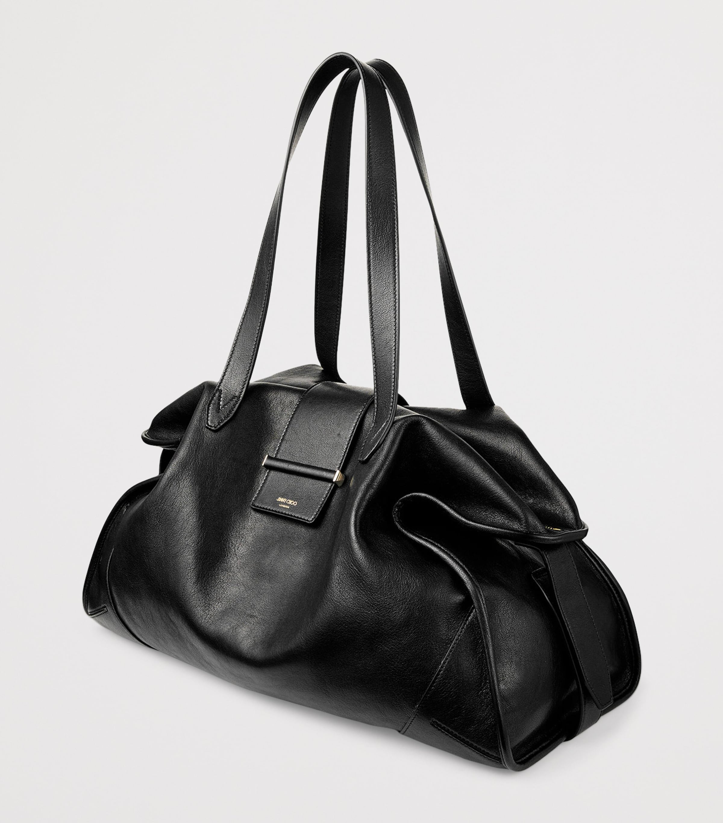 Leather Bar Holdall Bag BLACK/SHINY GOLD Image 2