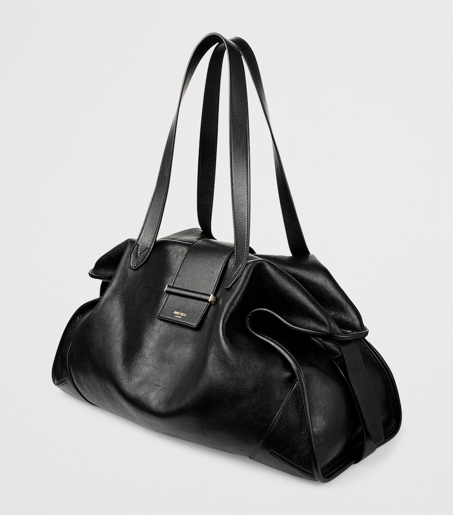 Leather Bar Holdall Bag BLACK/SHINY GOLD Image 2
