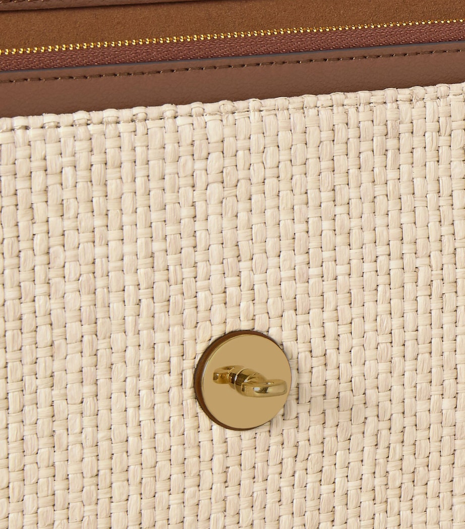 Mulberry Raffia Darley Clutch Bag Ecru Bright Oak Image 5