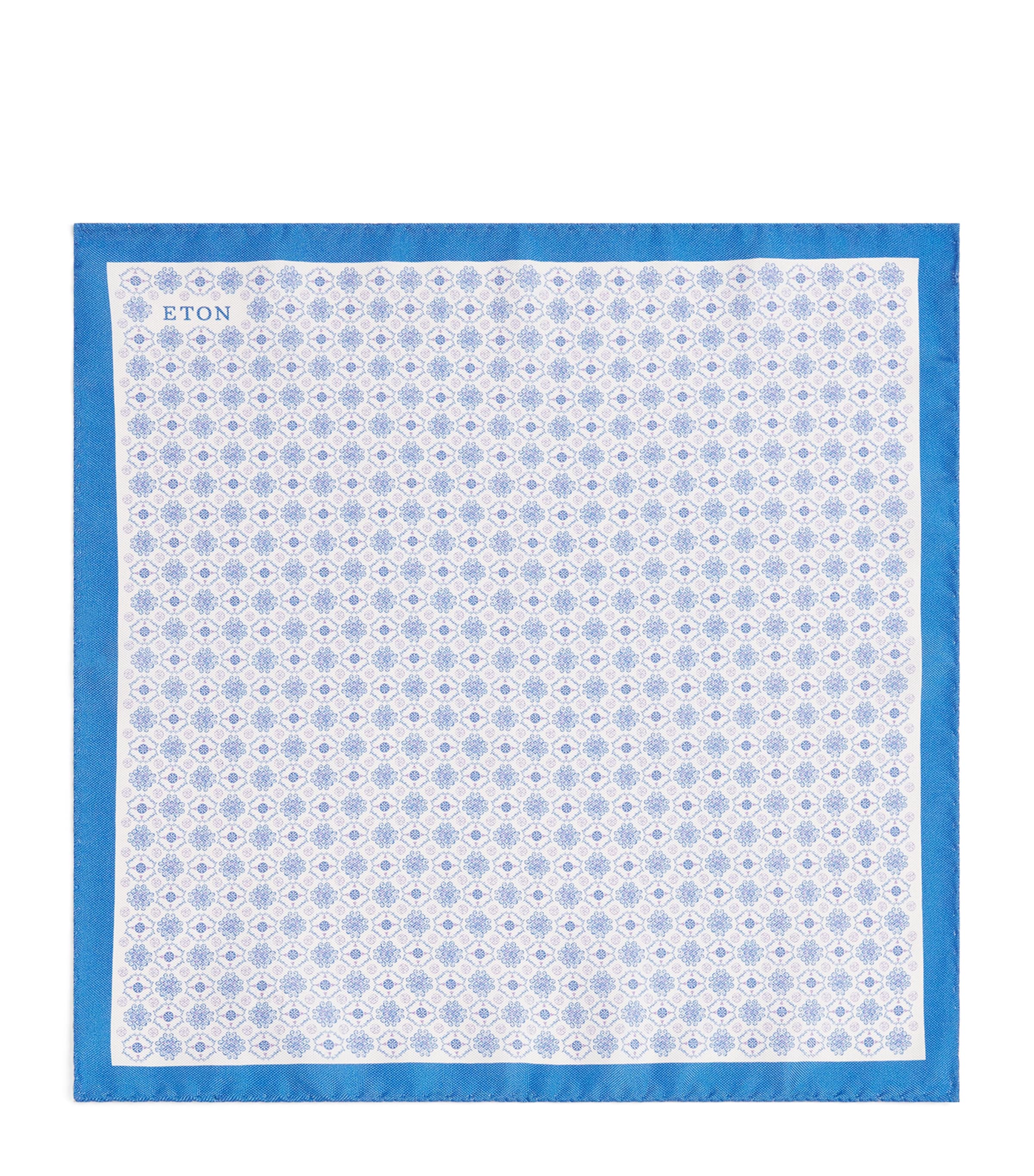 Eton Silk Tile Pocket Square In Blue