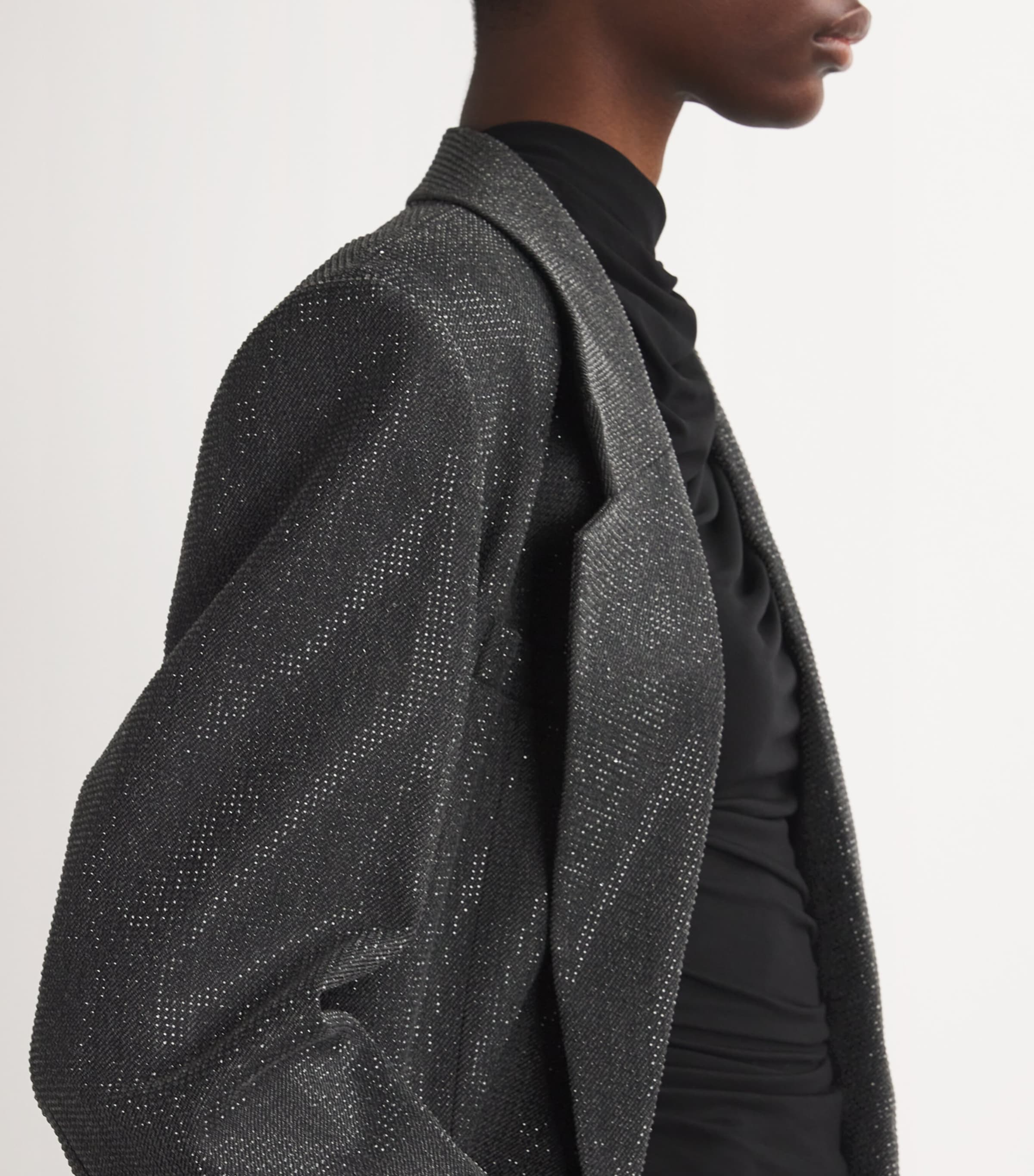 Alexander Wang Wool Crystal-Embellished Hotfix Blazer Alexander Wang Wool Crystal-Embellished Hotfix Blazer