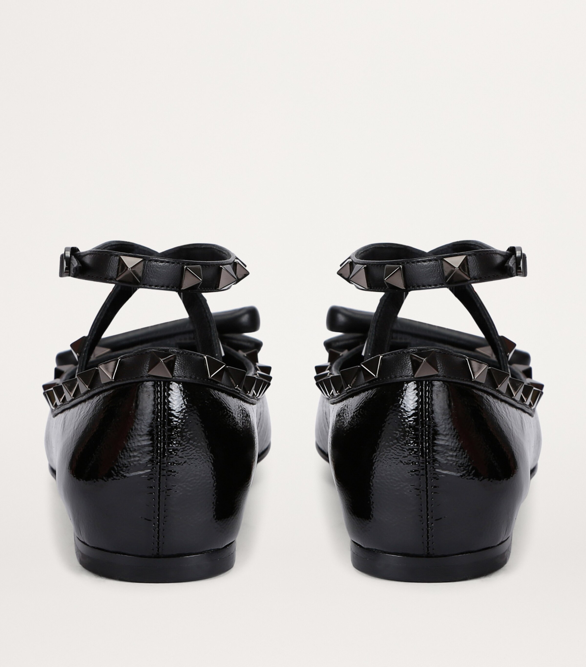 Leather Rockstud Ballet Flats BLACK Image 2