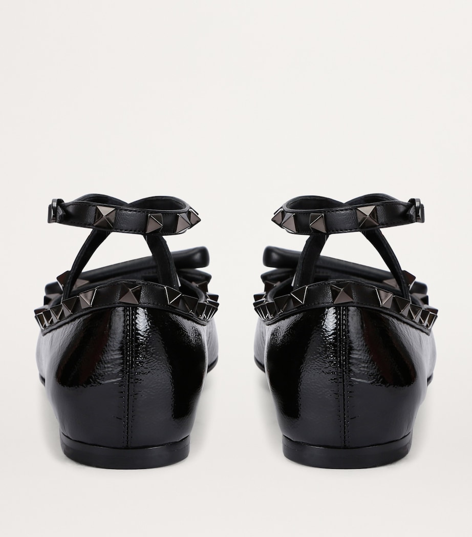 Leather Rockstud Ballet Flats BLACK Image 2