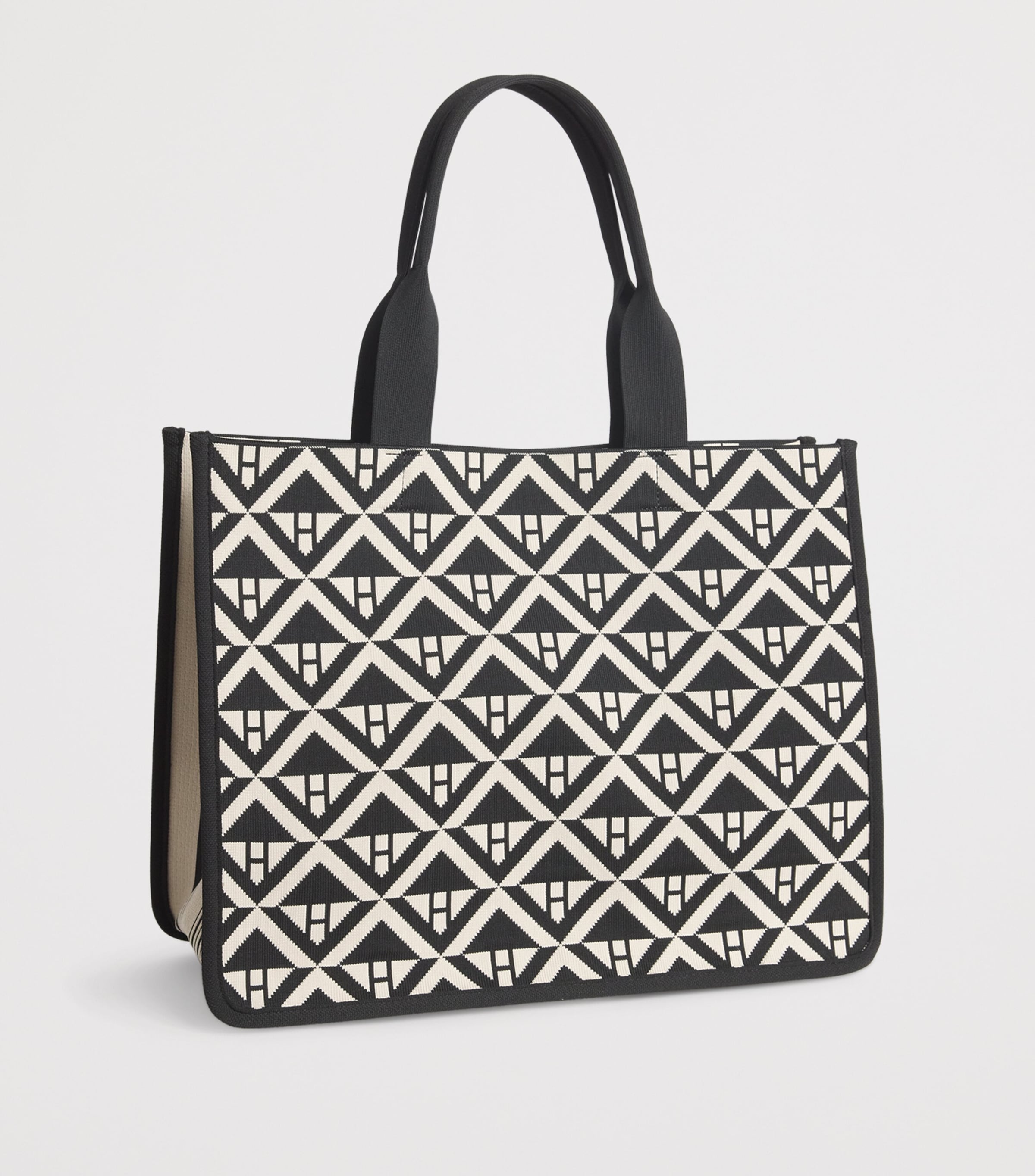 Harrods Medium Geometric Tote Bag Black Image 2