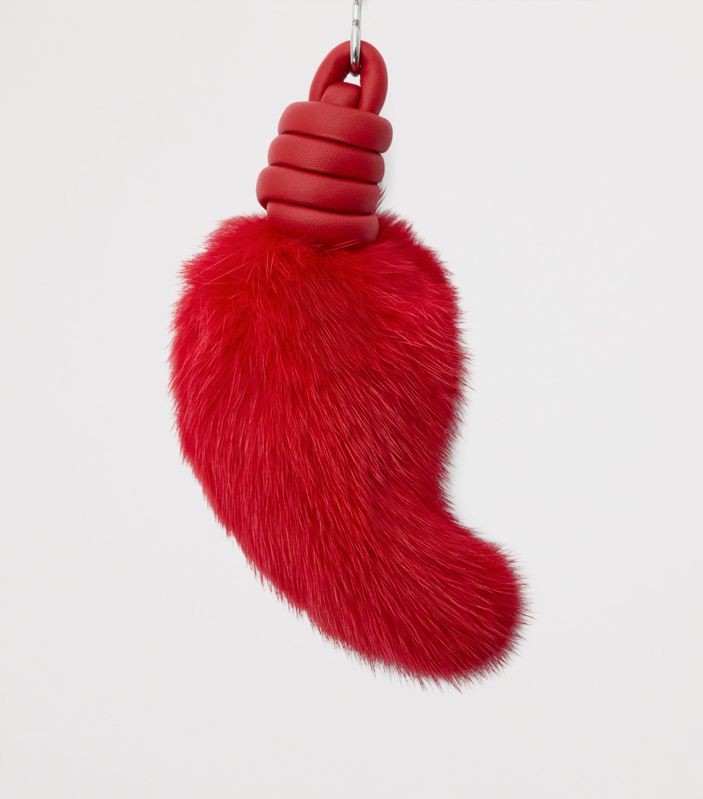 LOEWE Red Leather-Fur Lion Tail Key Charm | Harrods US