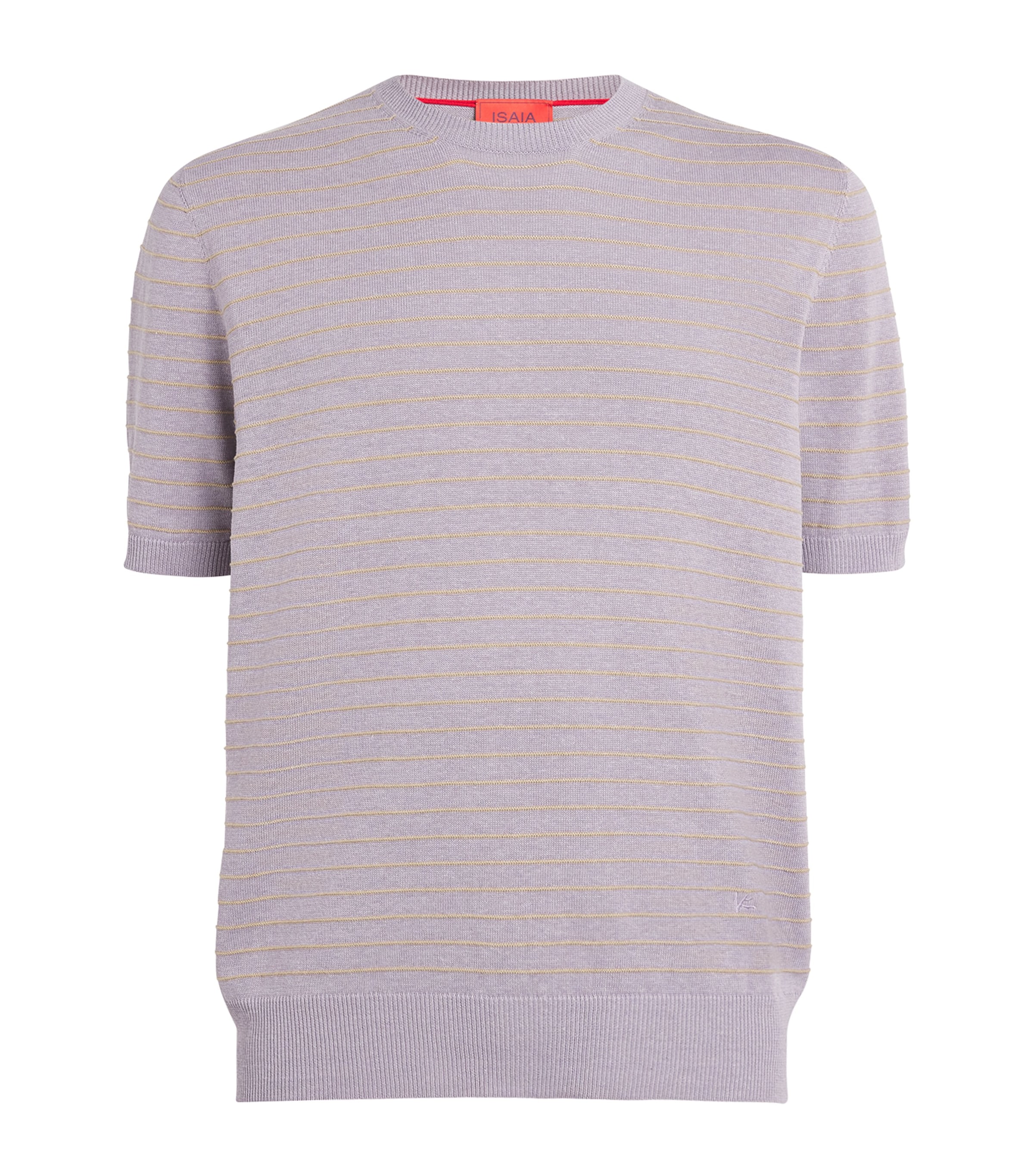 Isaia Silk-linen Knitted T-shirt In Purple