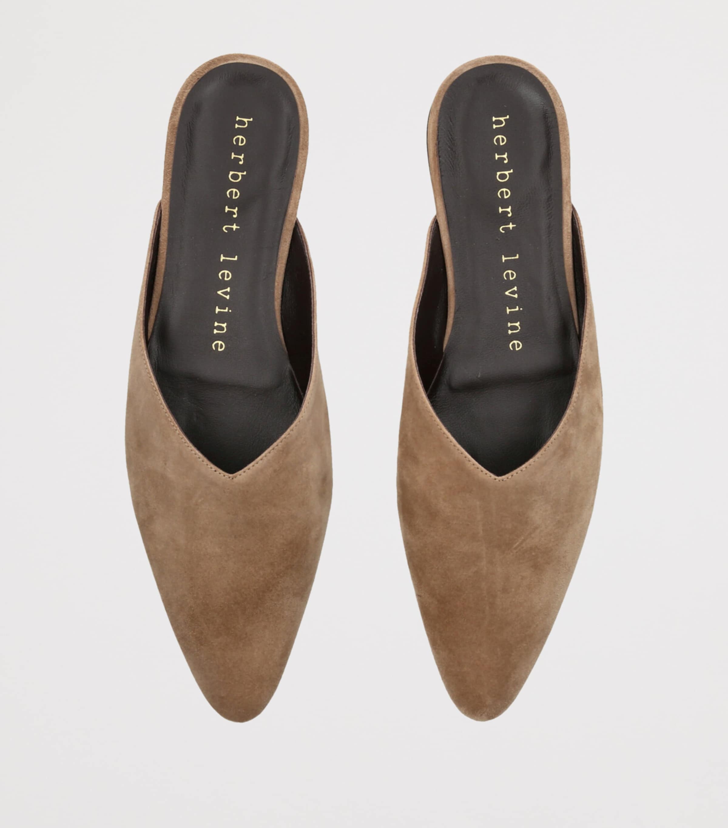 Herbert Levine Suede Home Body Mules Mid Brown Image 3