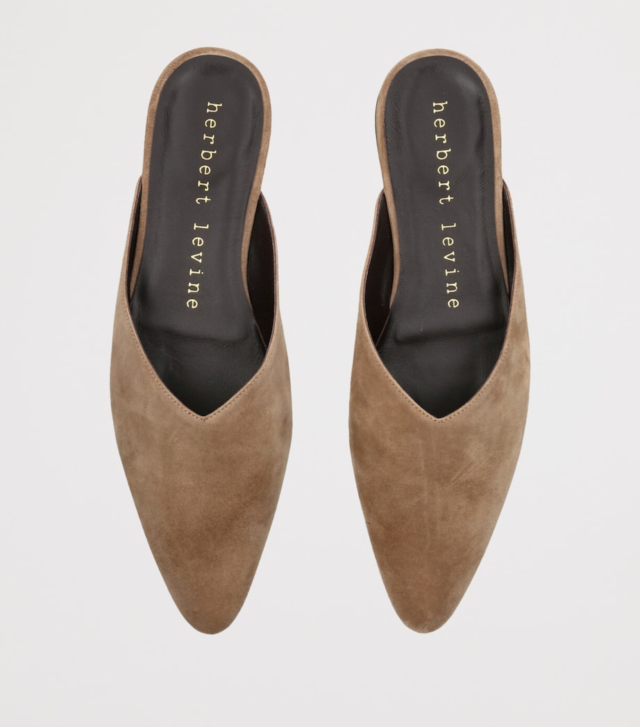 Herbert Levine Suede Home Body Mules Mid Brown Image 3