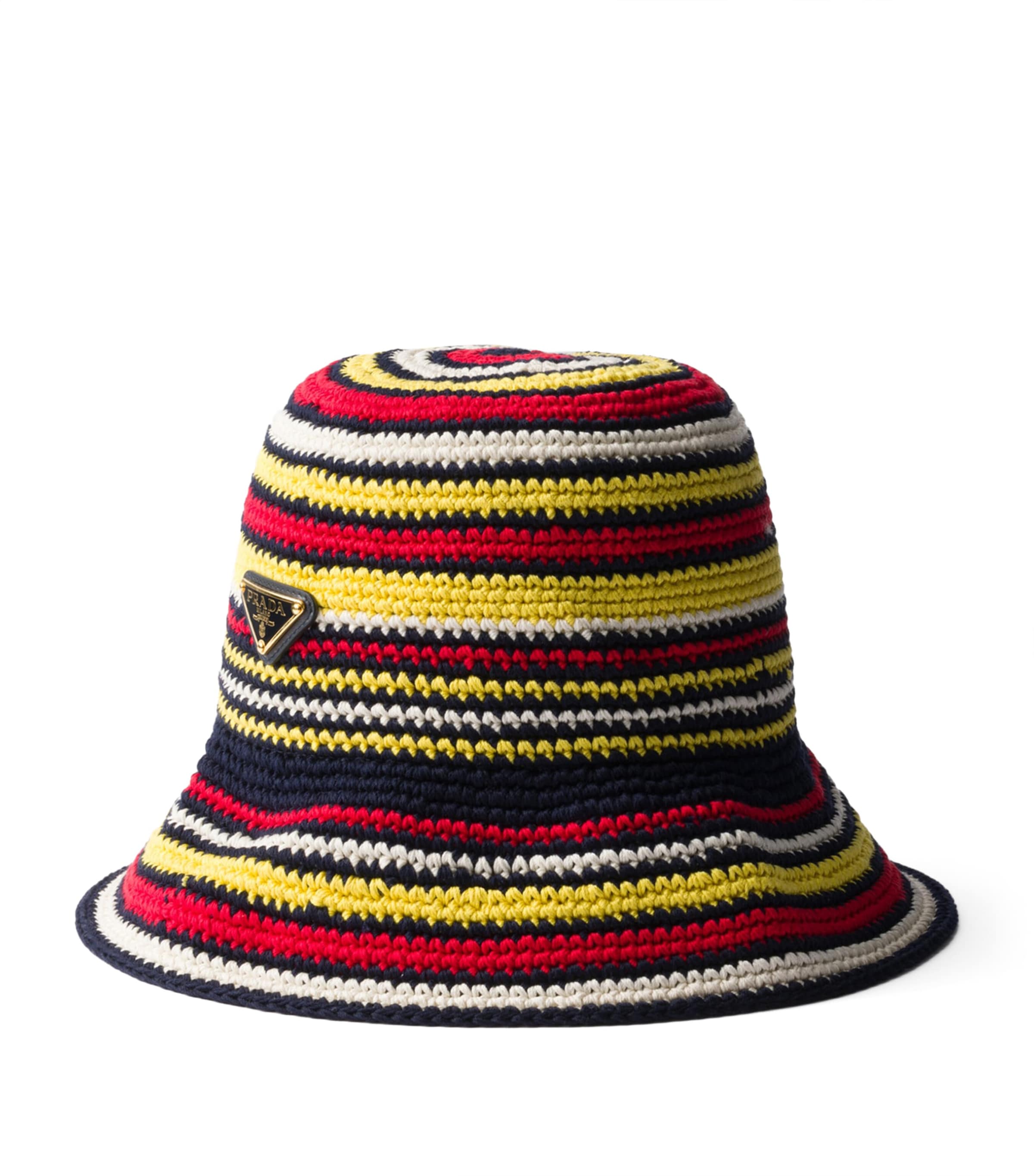 Prada Red Crochet Bucket Hat Harrods UK