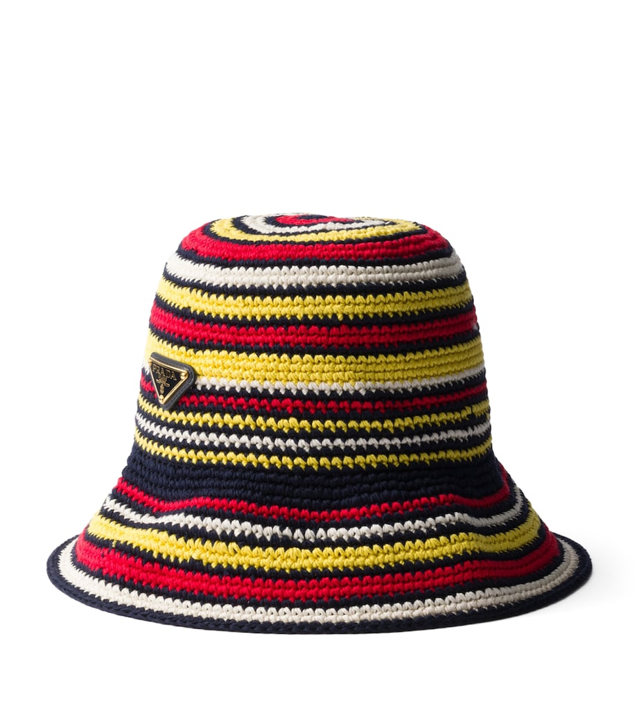 Prada Red Crochet Bucket Hat Harrods UK