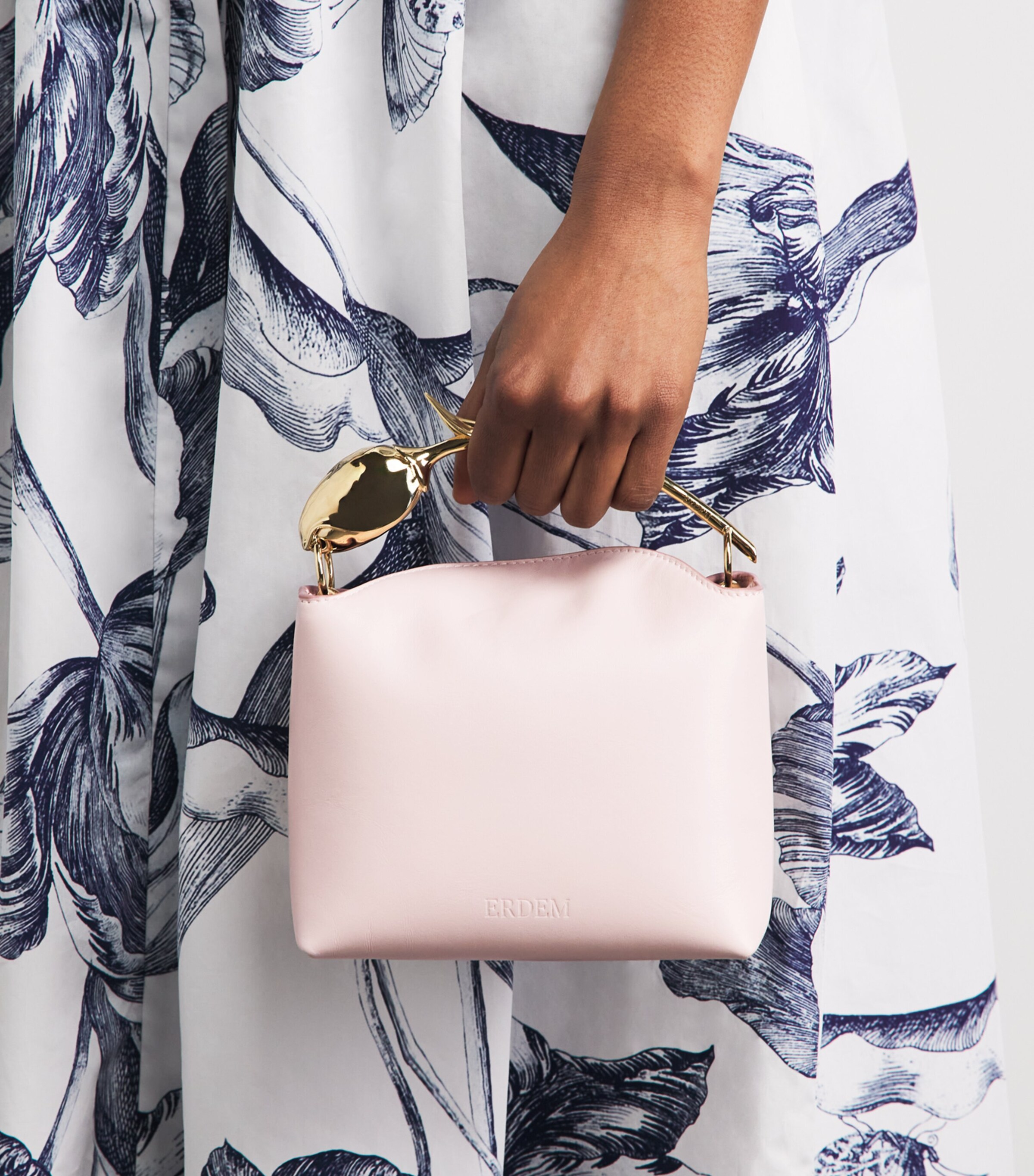 Erdem Mini Leather Bloom Top-Handle Bag Blush Image 2
