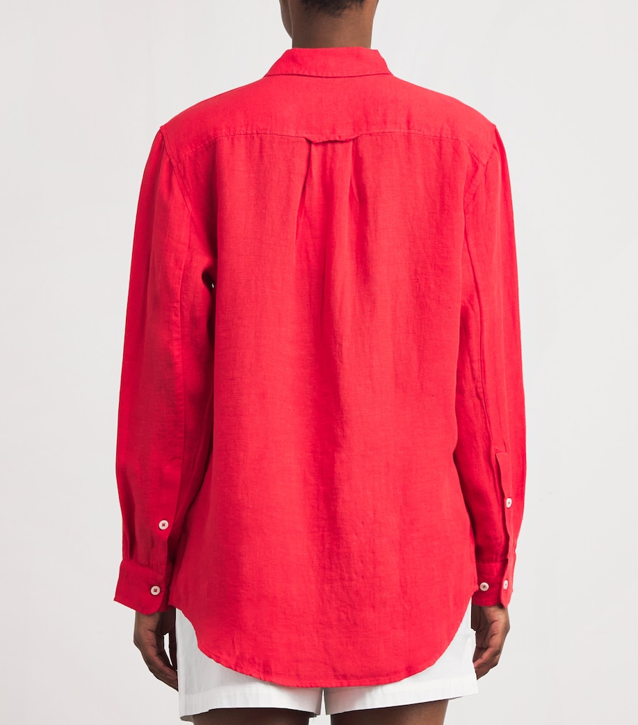 Linen Pyjama Shirt RED Image 4
