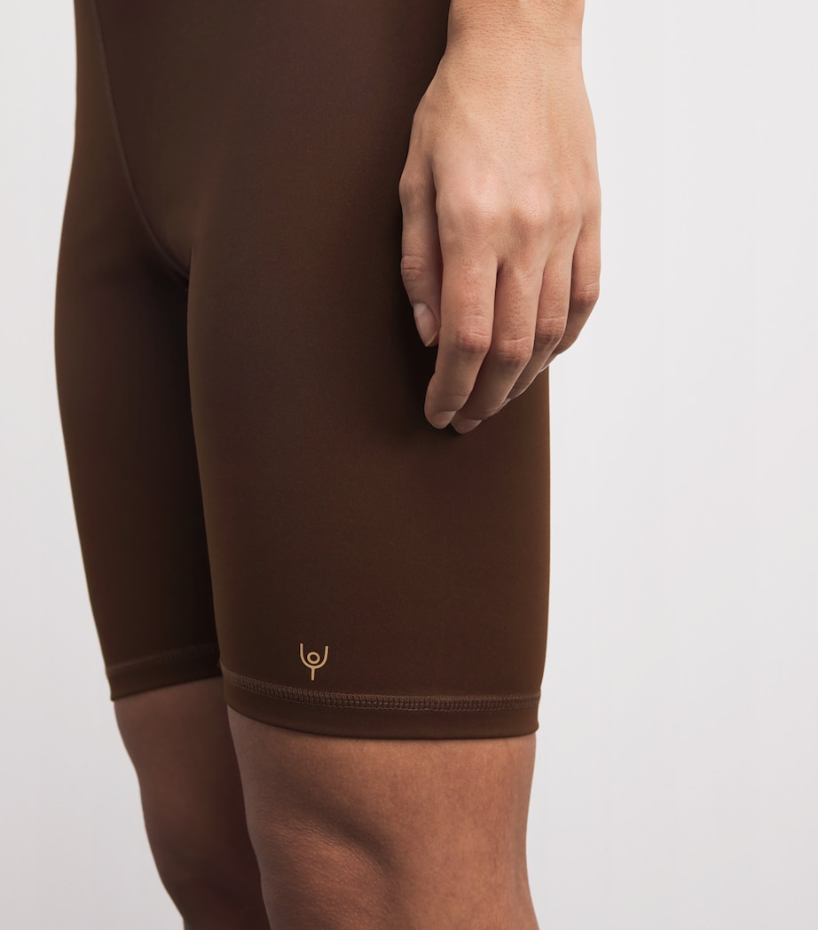 Y.O.U Womens Spa Logo Shorts Potting Soil Image 3