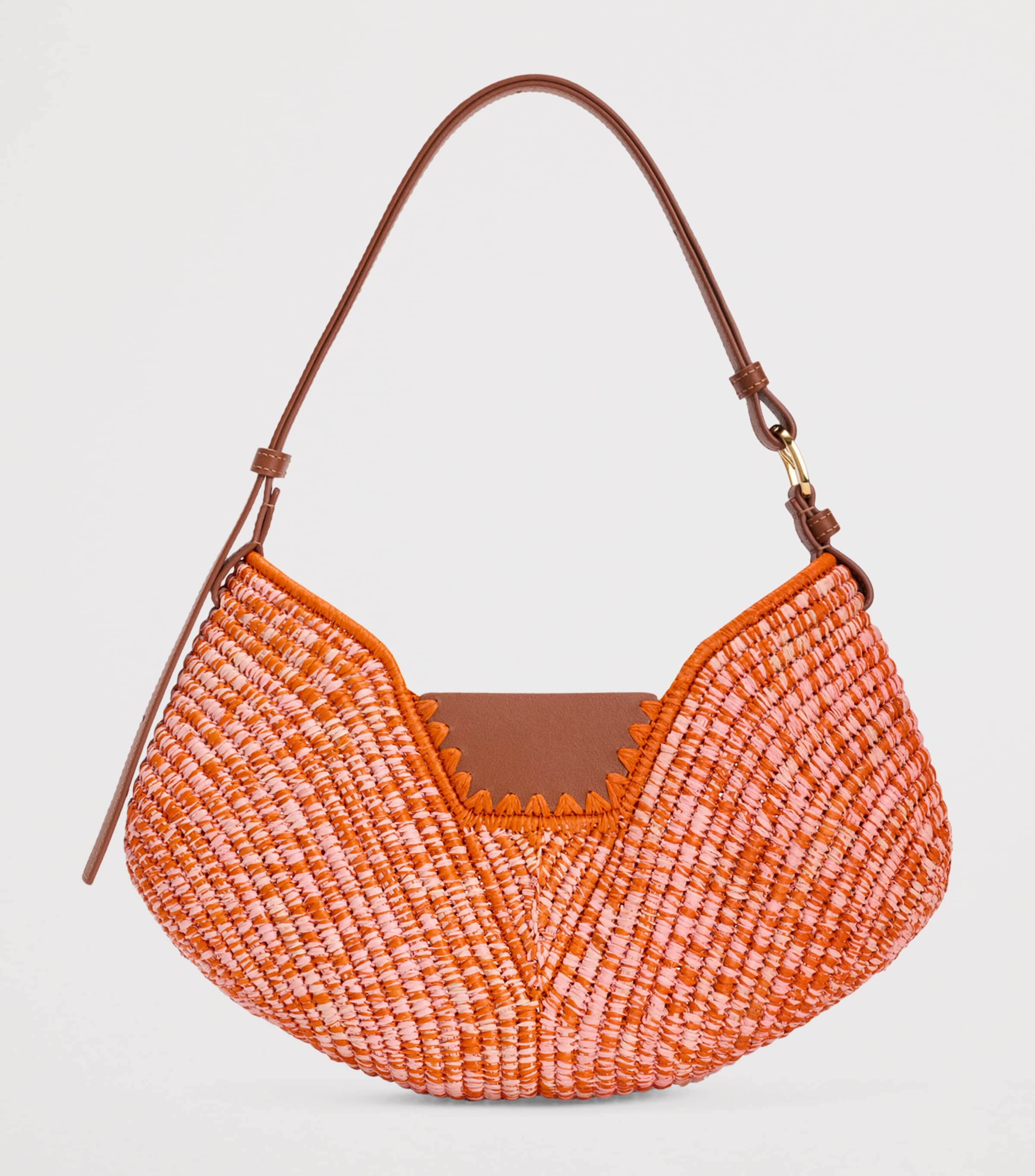 LOEWE x Paula's Ibiza Medium Raffia Swing Shoulder Bag Bright Orange/pink Image 5