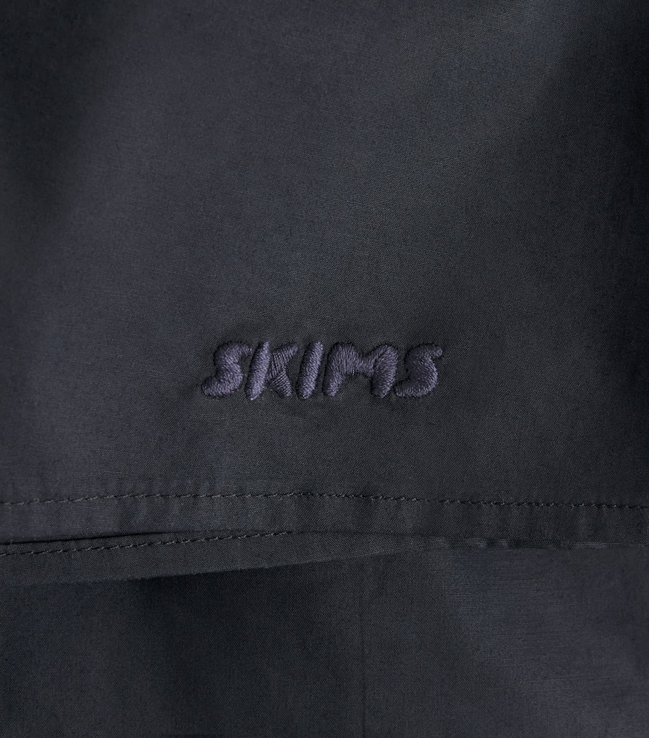Skims Womens Cotton Flutter Shorts Onyx Image 6