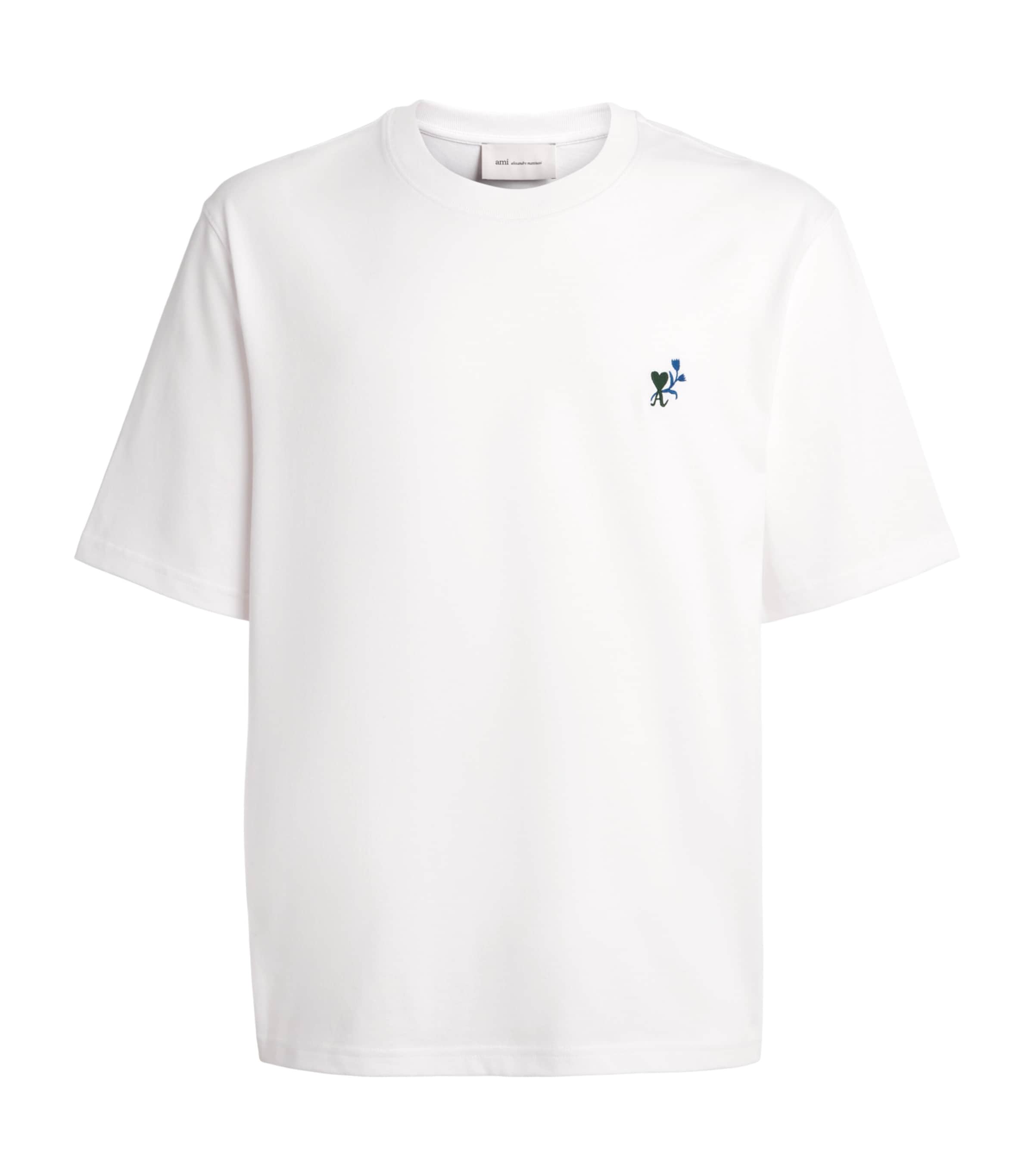 AMI Paris Mens Ami de Coeur Tulip T-Shirt Blanc Image 1