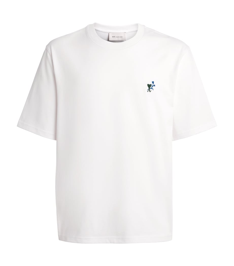 AMI Paris Mens Ami de Coeur Tulip T-Shirt Blanc Image 1