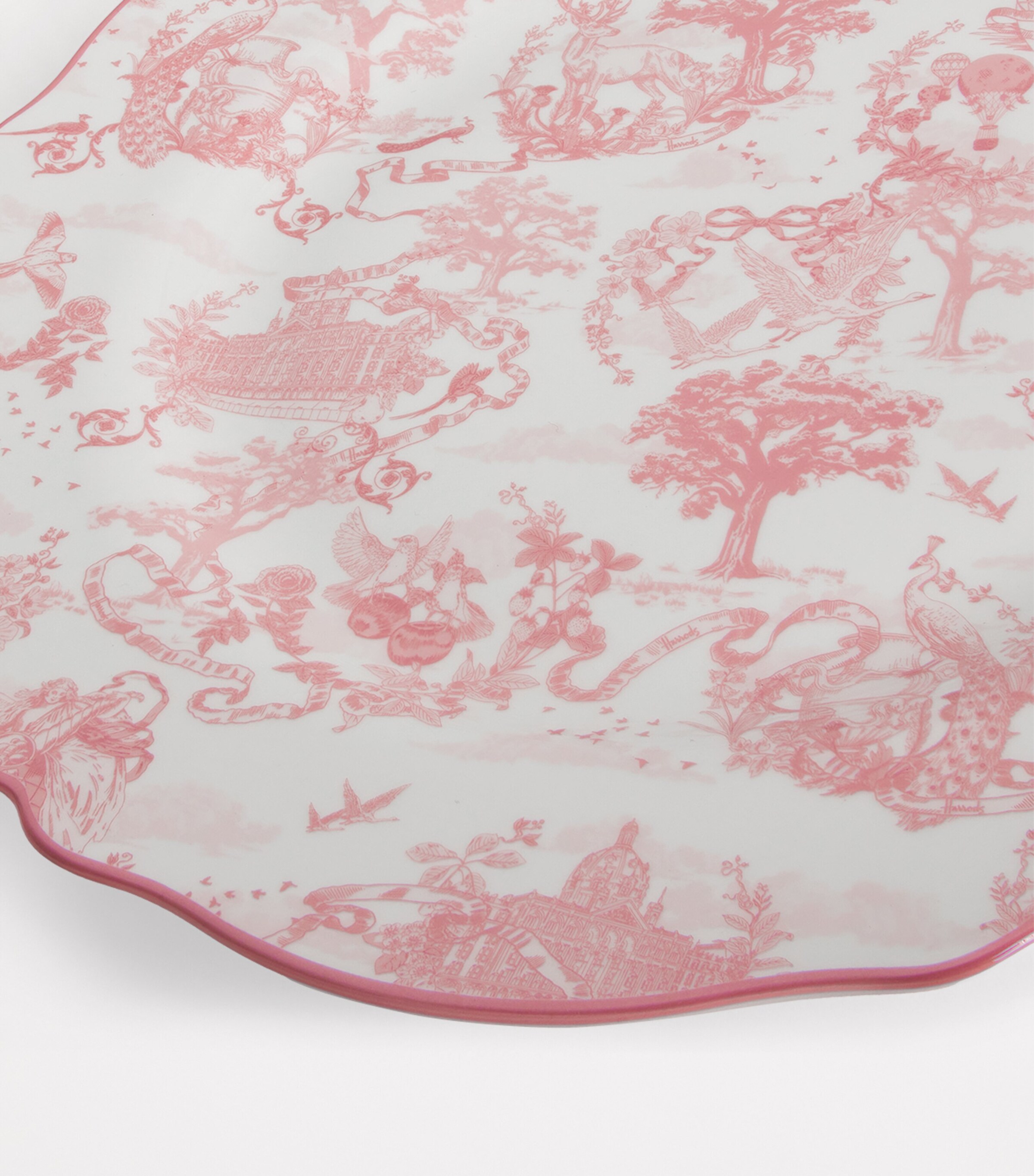 Fine Bone China Toile Dinner Plate (27cm) PINK Image 3