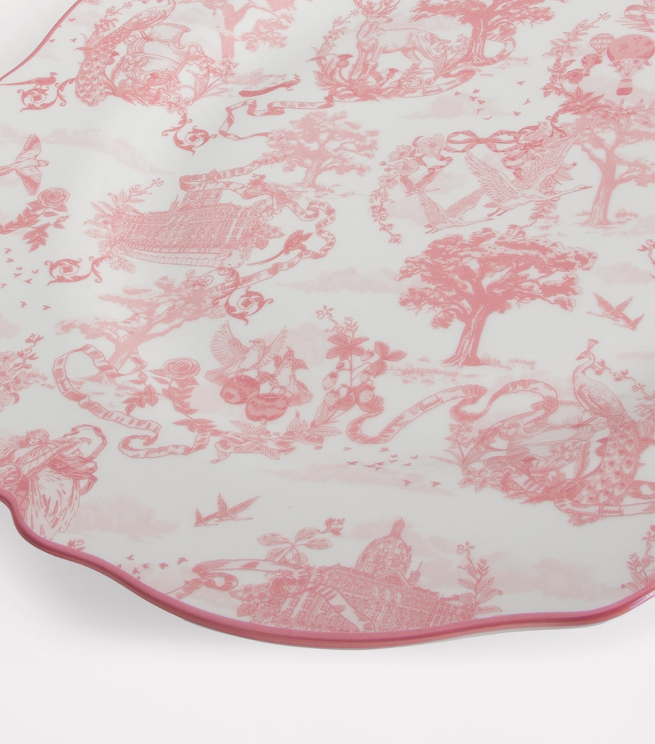 Fine Bone China Toile Dinner Plate (27cm) PINK Image 3