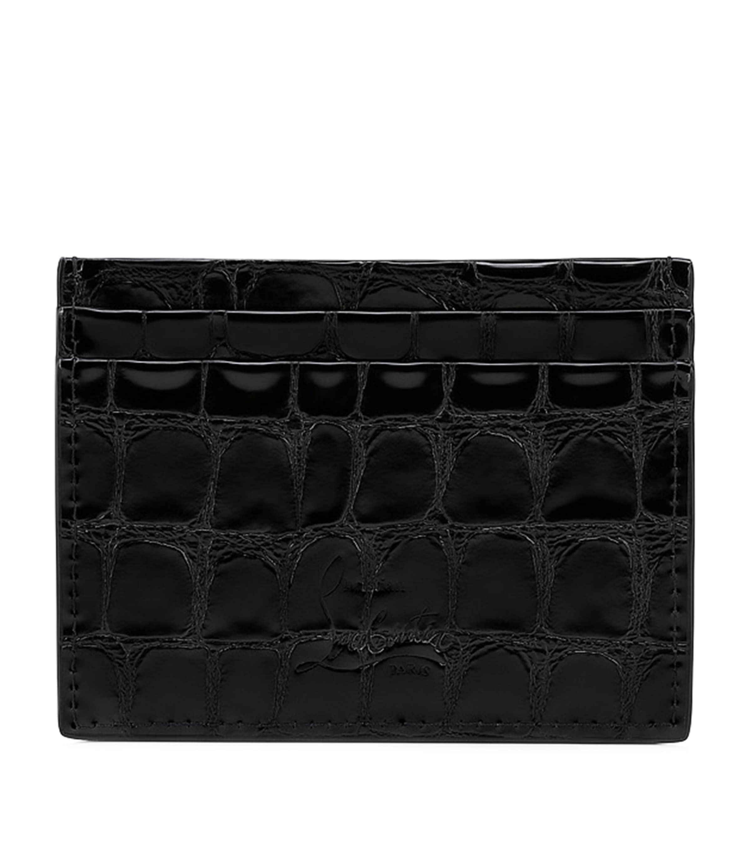 Christian Louboutin Red Loubi54 Croc-Embossed Card Holder | Harrods US