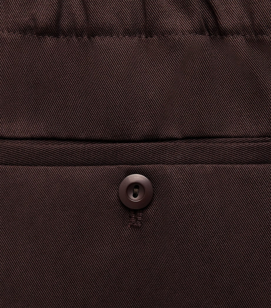 Sandro Paris Mens Alpha Cotton Wide-Leg Trousers Chocolate Image 6