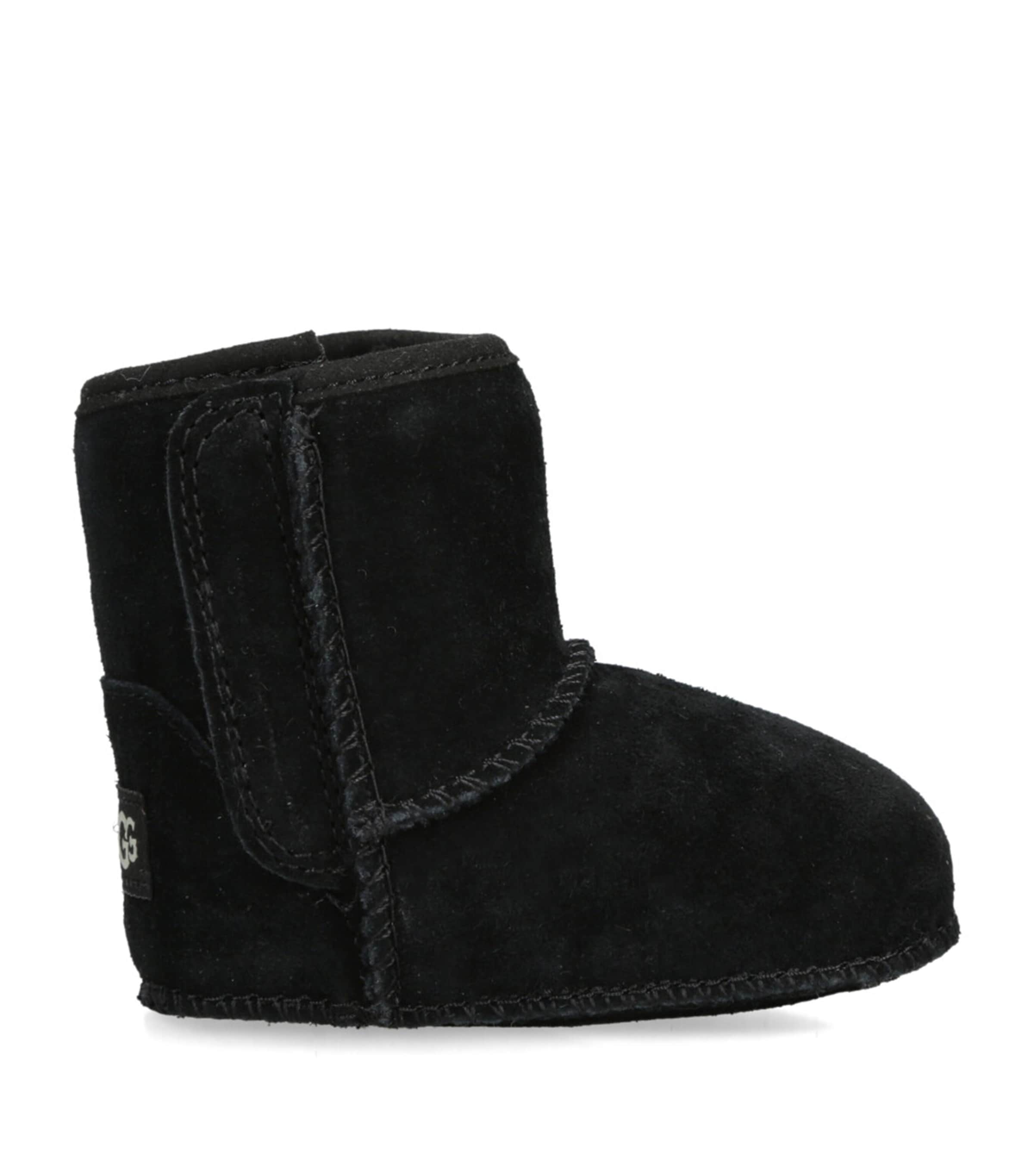 Ugg Suede Classic Baby Booties In Black