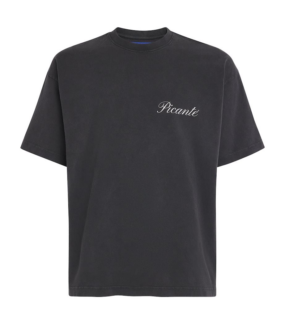 Picante Mens Organic Cotton Tailor Logo T-Shirt Vintage Black Image 1