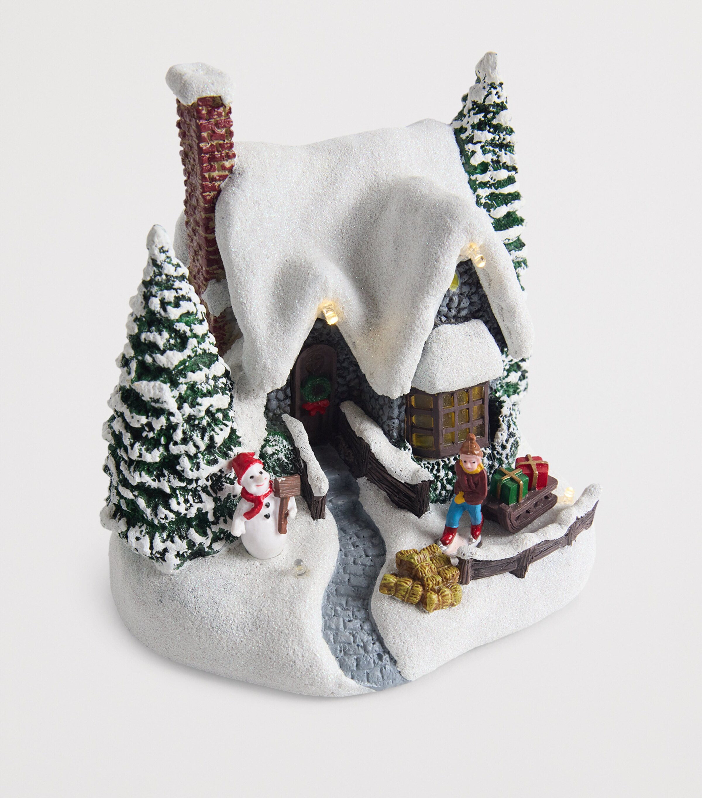 Harrods LED Wooden Cabin Ornament Warm White/multi Image 3