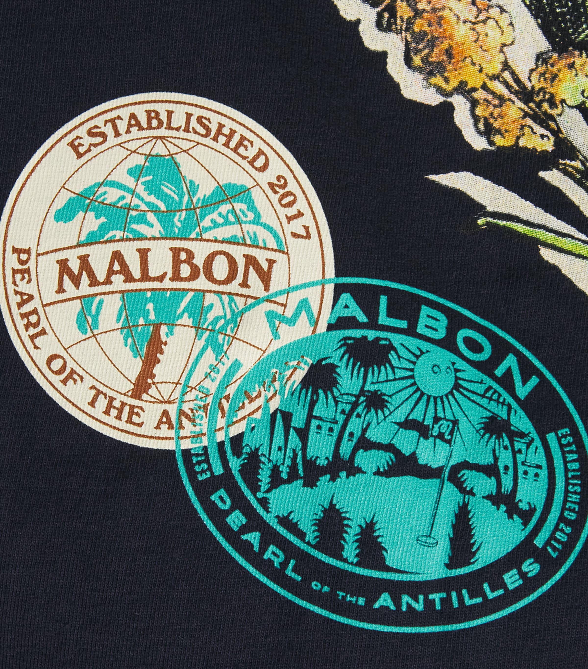 Malbon Mens Cotton Bermuda Origin T-Shirt Midnight Image 6