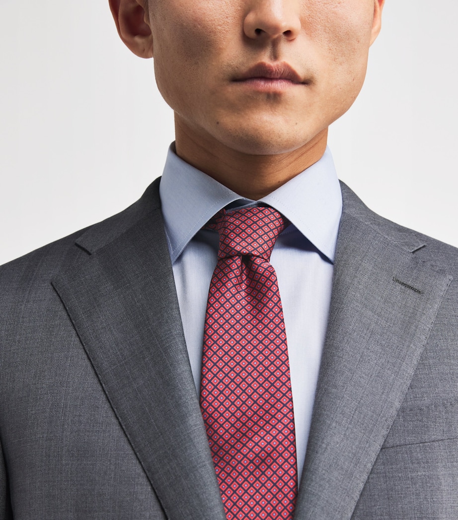 Silk Patterned Tie 040 DARK BORDEAUX Image 2