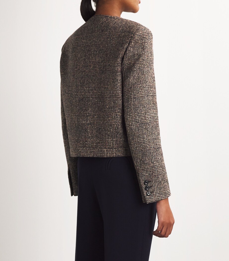 Alpaca-Wool-Blend Check Blazer 1 BROWN Image 4