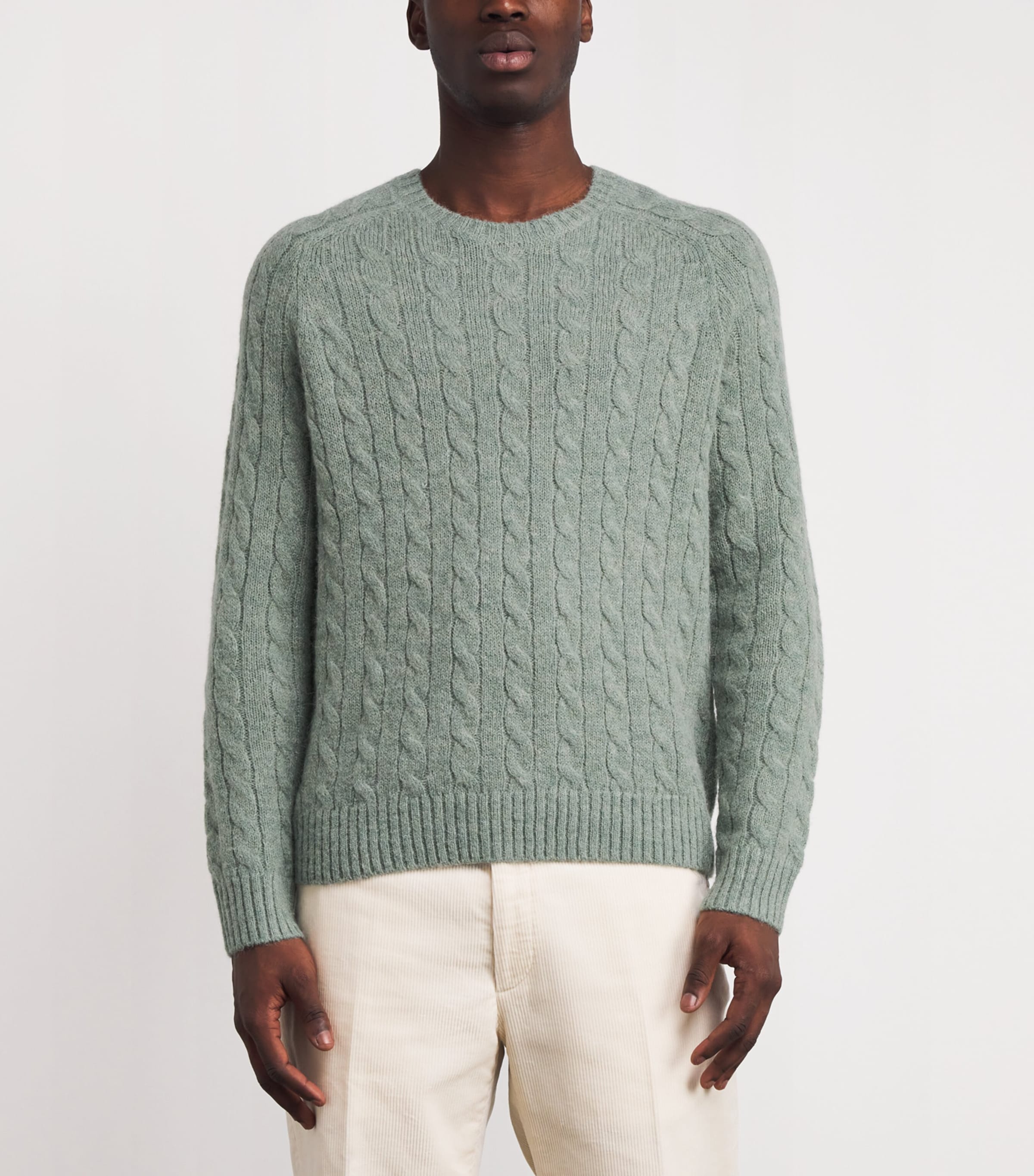 Wool-Blend Elbow-Patch Sweater GREEN Image 3