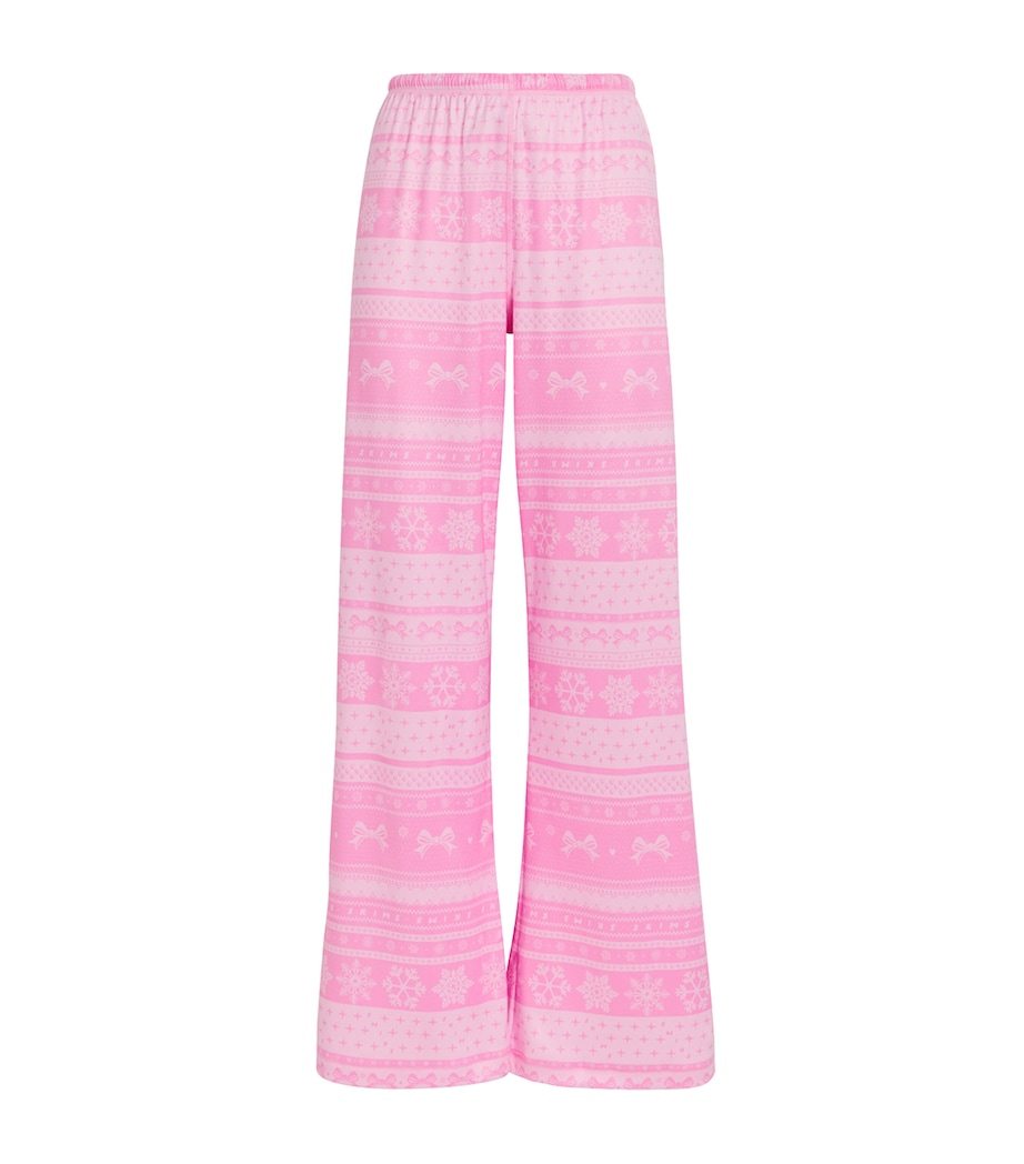 Pointelle Plush Pyjama Trousers BUBBLGM BOW FAIRISLE Image 1